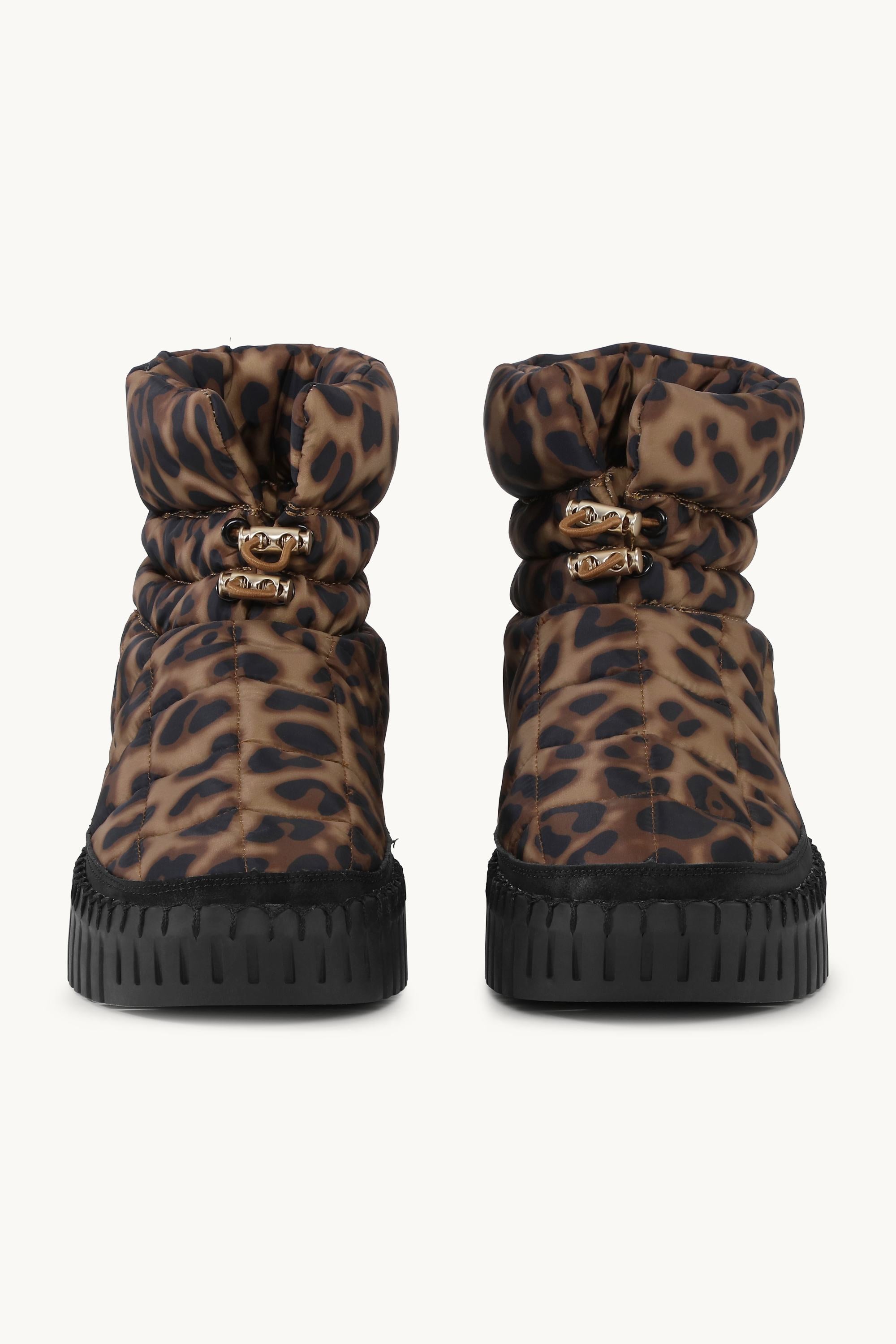 Tulip Padded Winter Boot - Brown Panthera Print Black