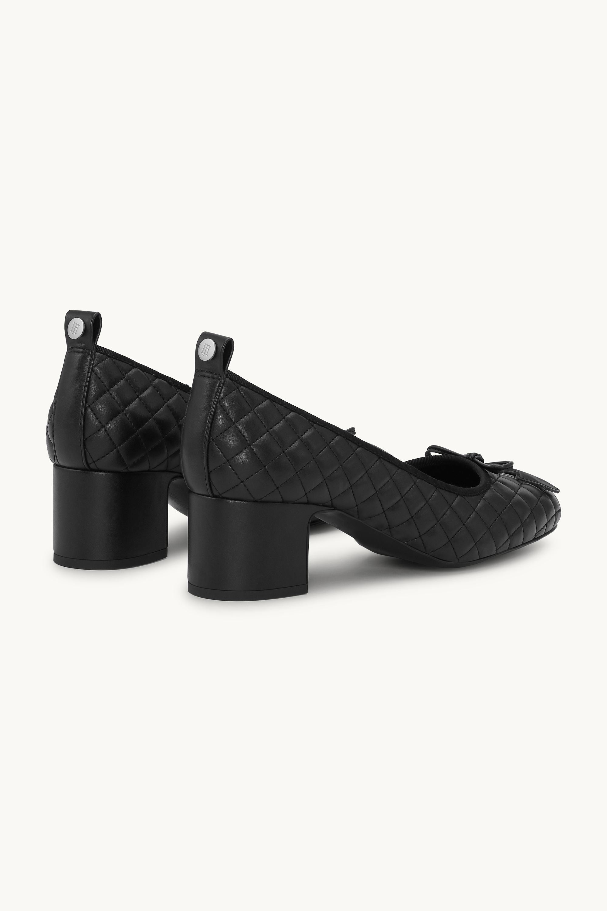 Quilted Ballerina with Heel - Black Black