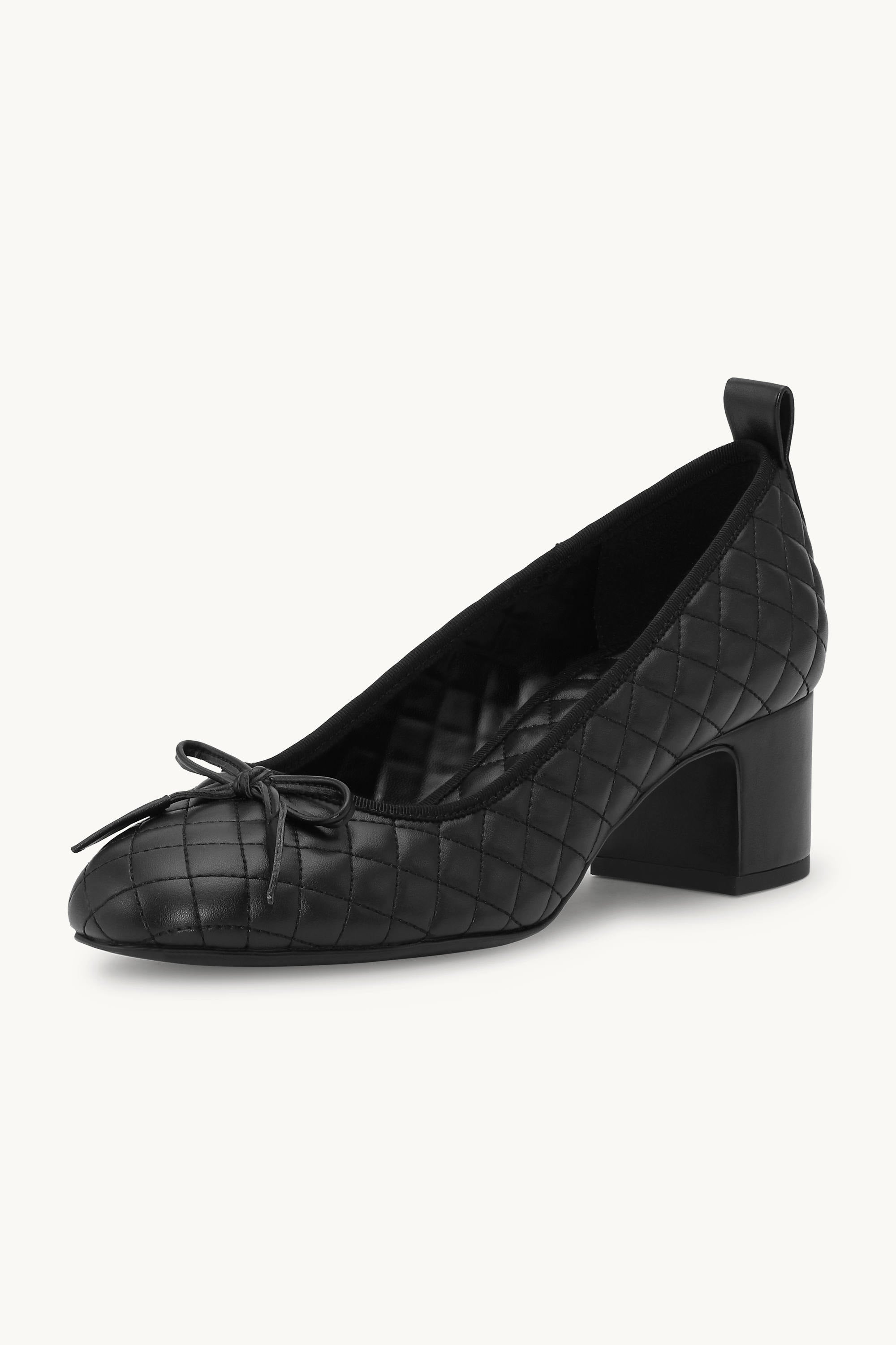 Quilted Ballerina with Heel - Black Black