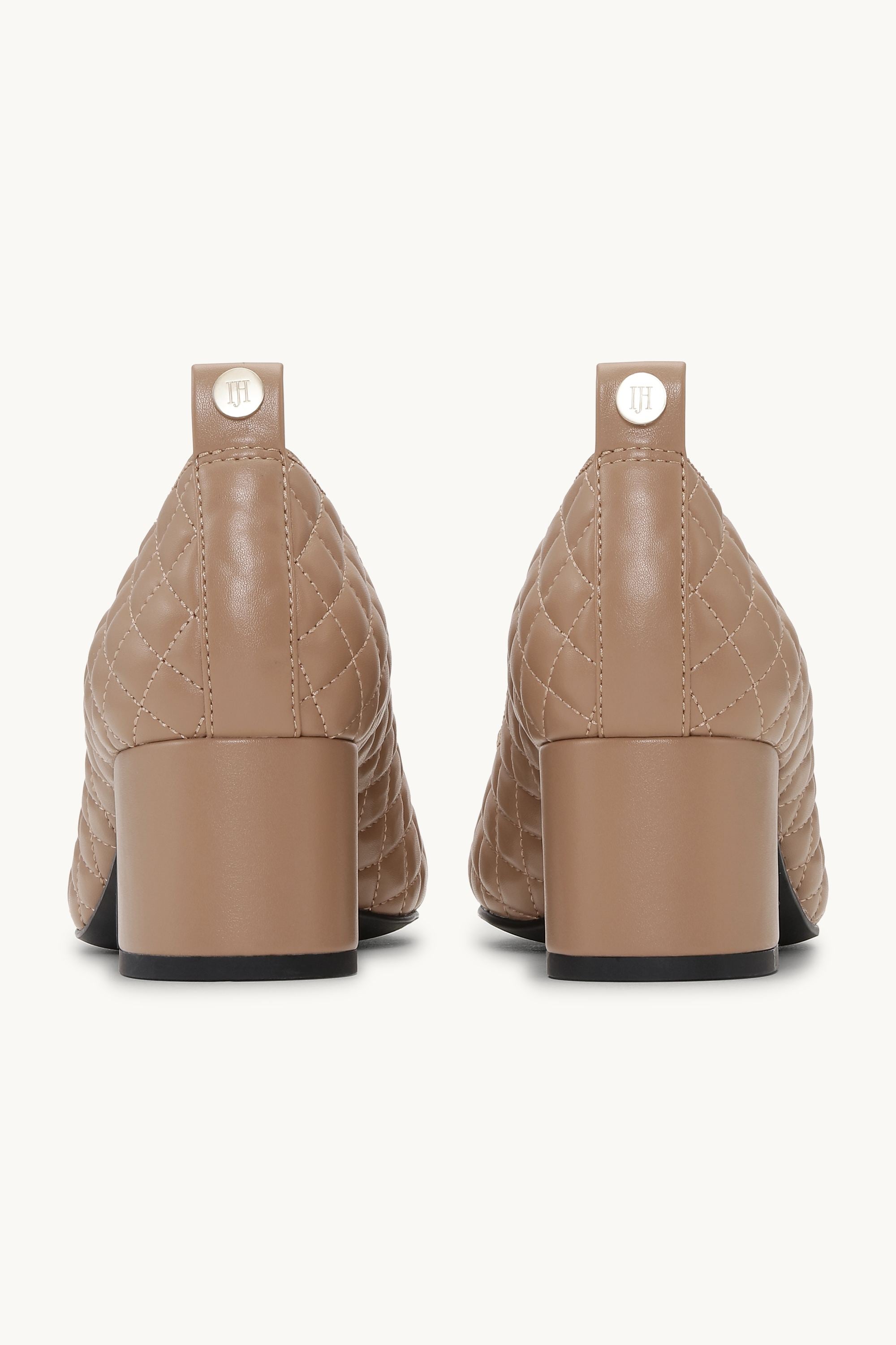 Quilted Ballerina with Heel - Clay Black