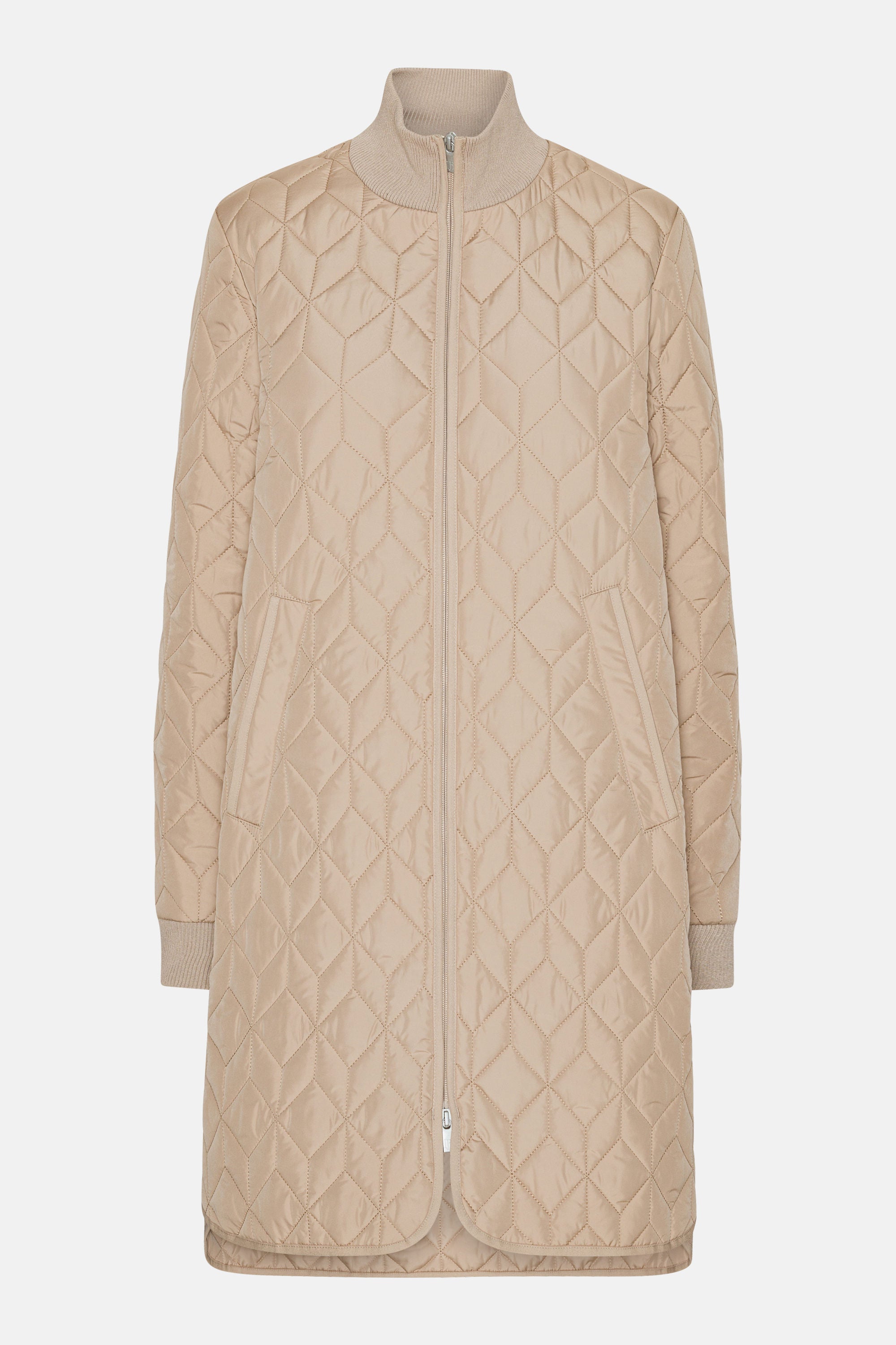 Lång Quiltad Jacka - Wheat
