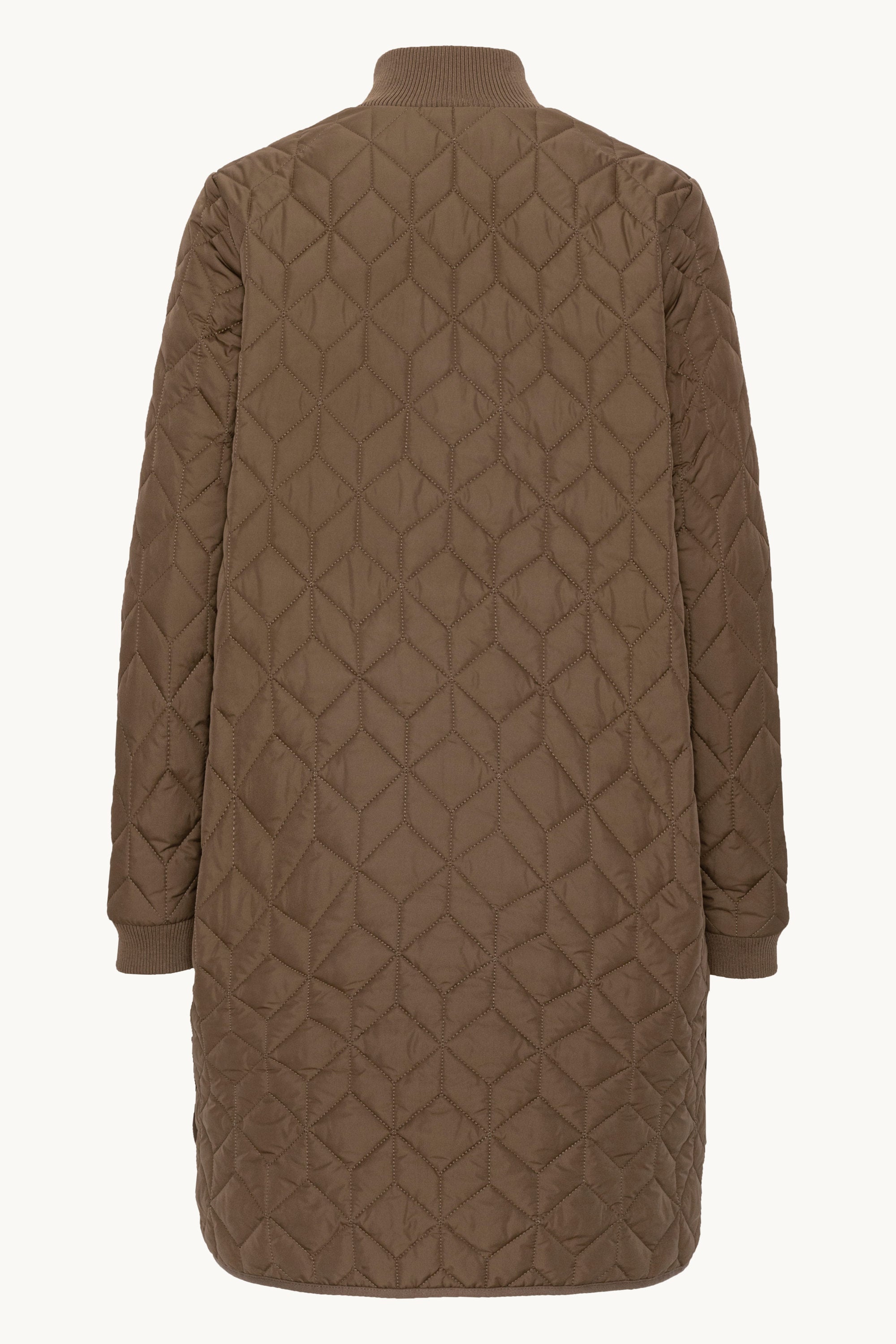 Lång Quiltad Jacka - Cub Brown