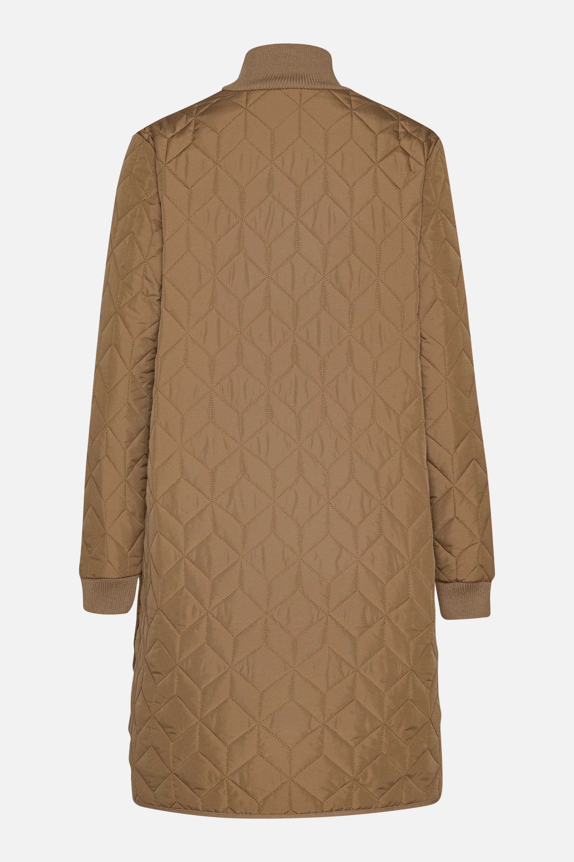 Lång Quiltad Jacka - Mocca