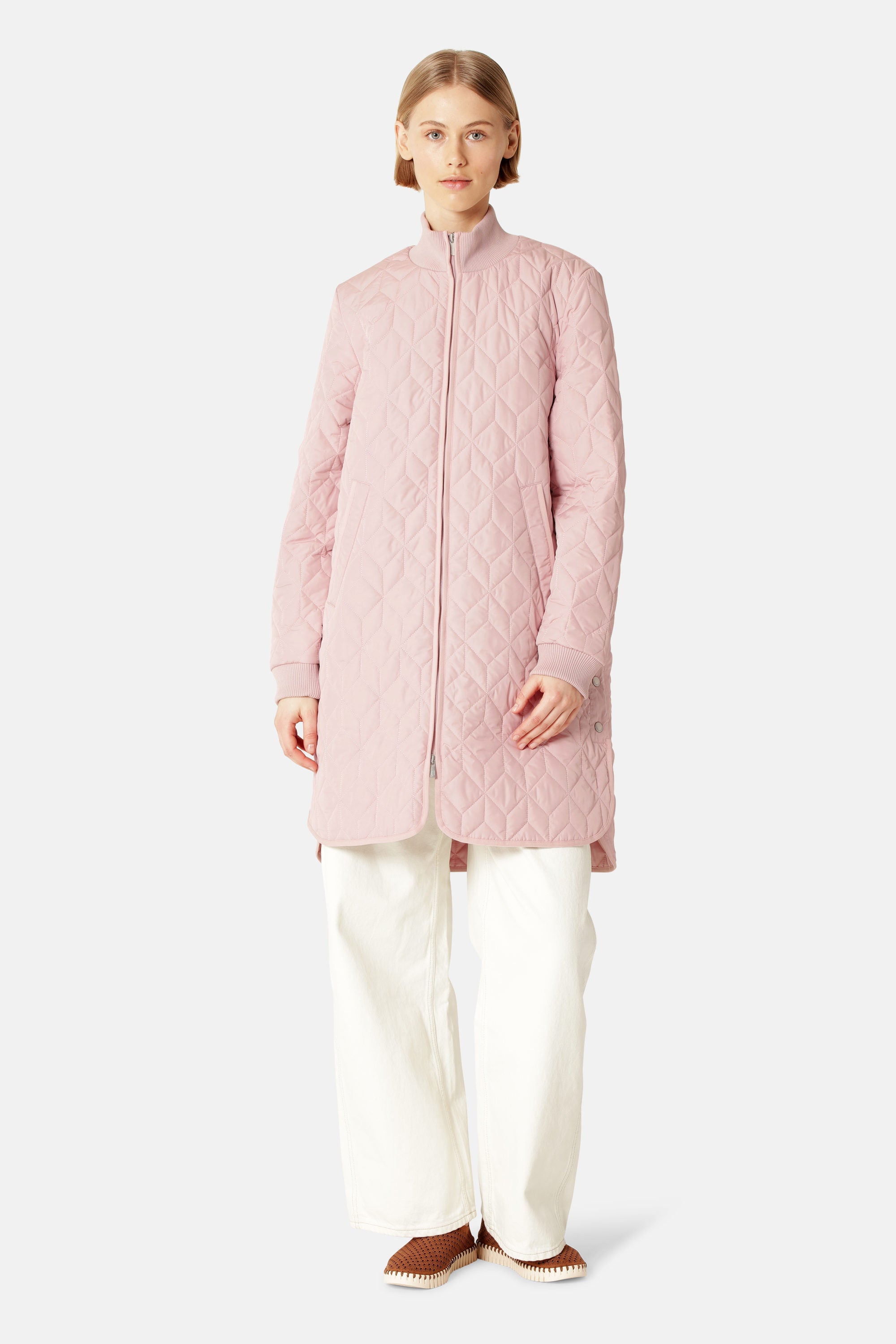 Lång Quiltad Jacka - Burnished Lilac