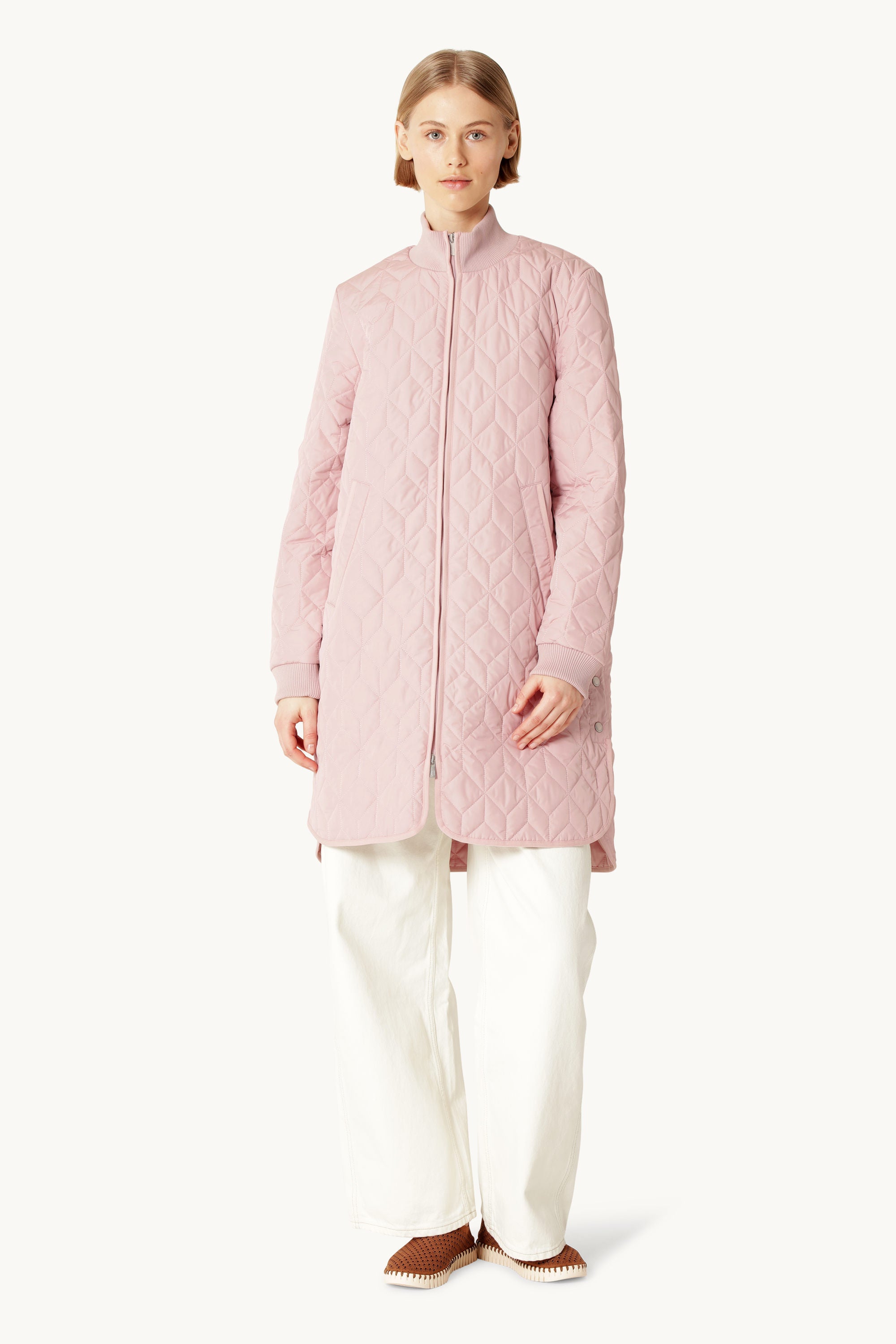 Lång Quiltad Jacka - Burnished Lilac