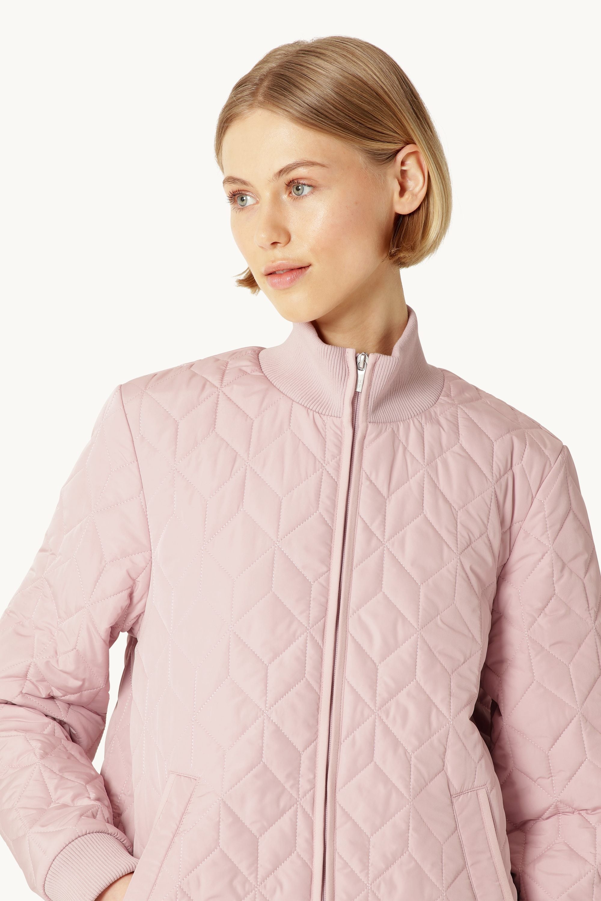 Lång Quiltad Jacka - Burnished Lilac