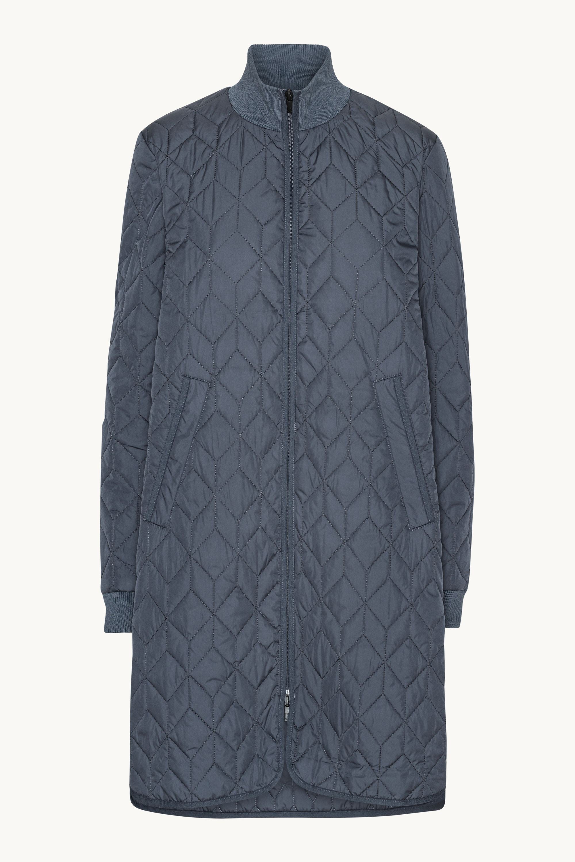 Lång Quiltad Jacka - Ombre Blue