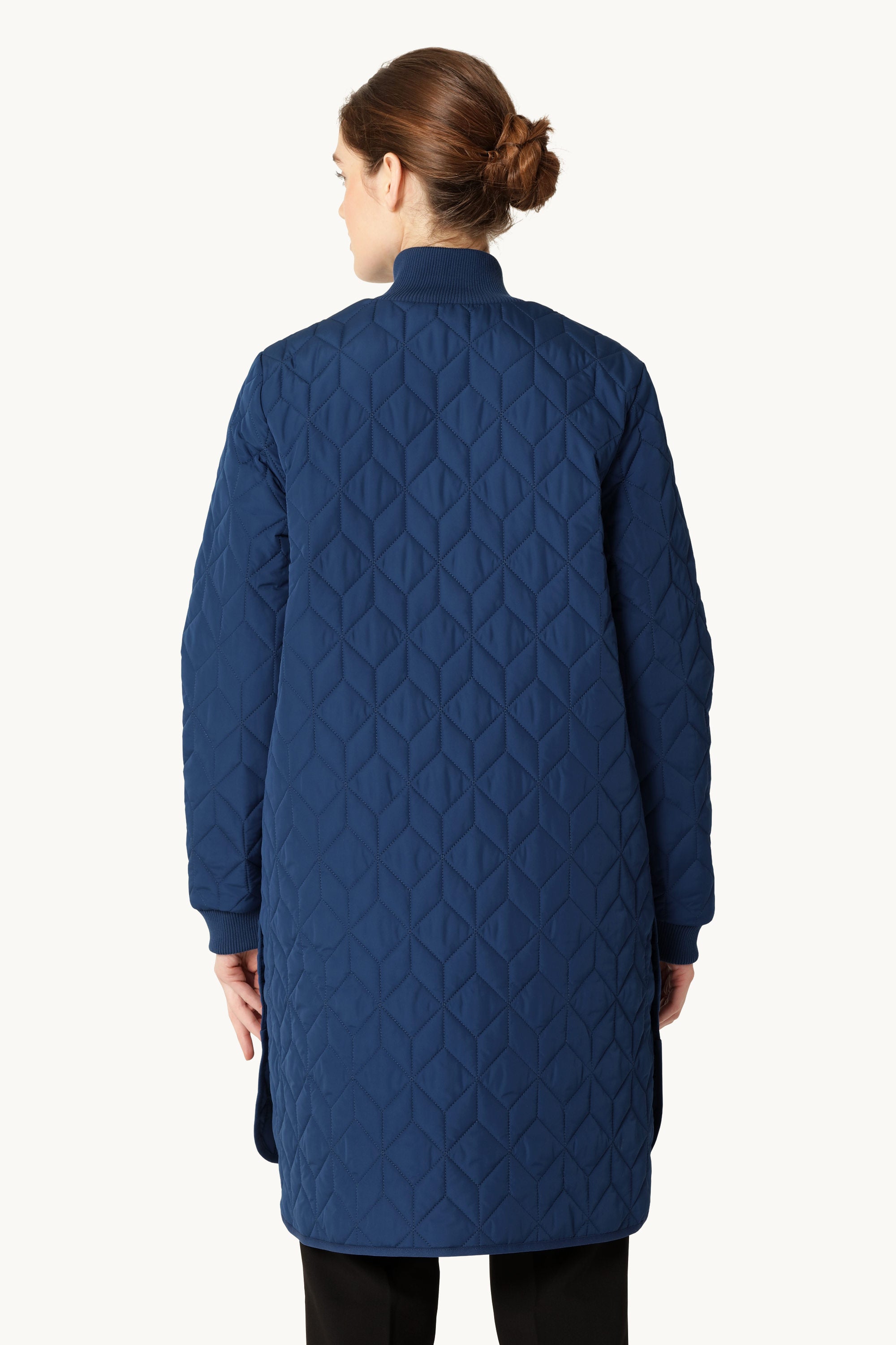 Lång Quiltad Jacka - Estate Blue