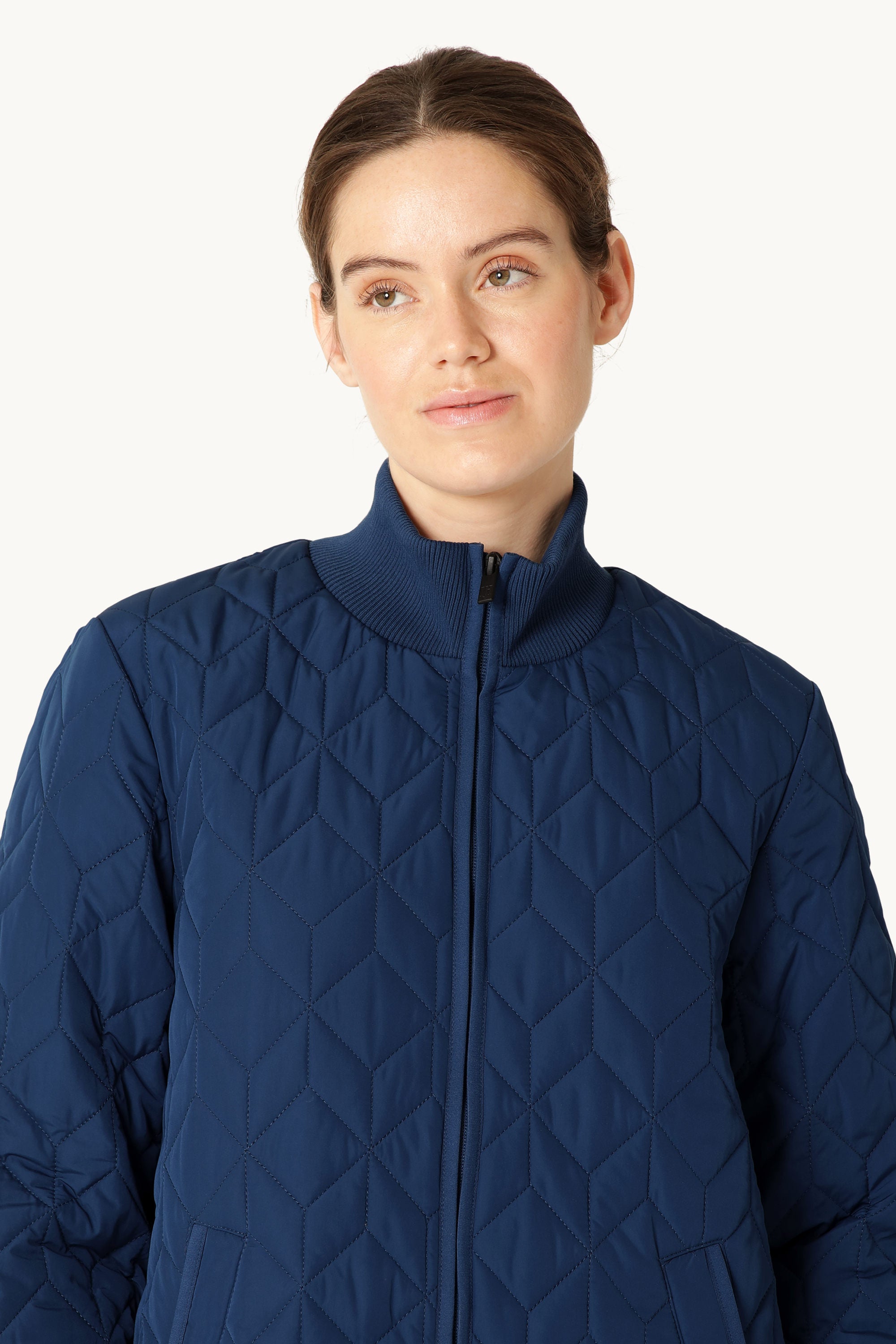 Lång Quiltad Jacka - Estate Blue