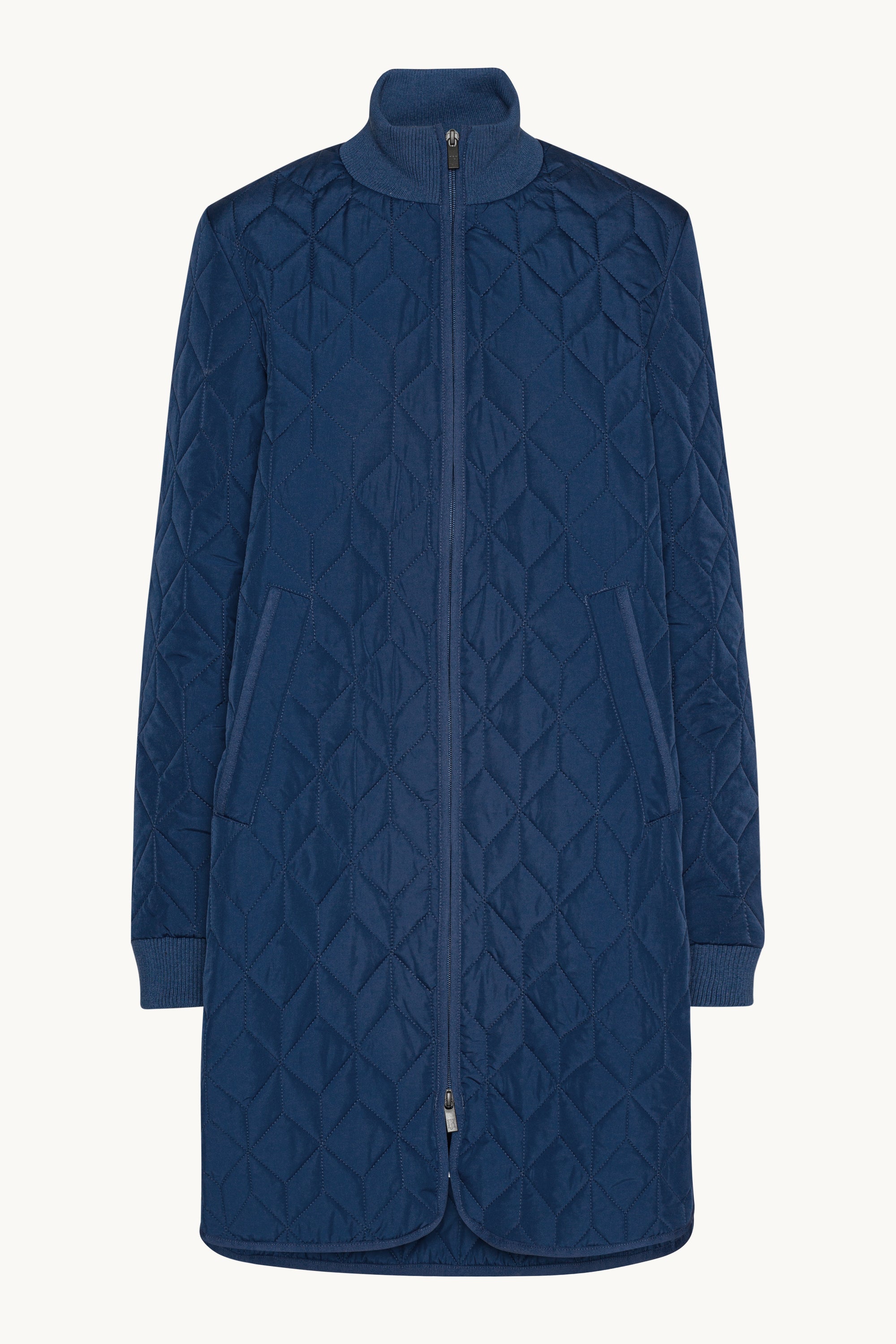 Lång Quiltad Jacka - Estate Blue