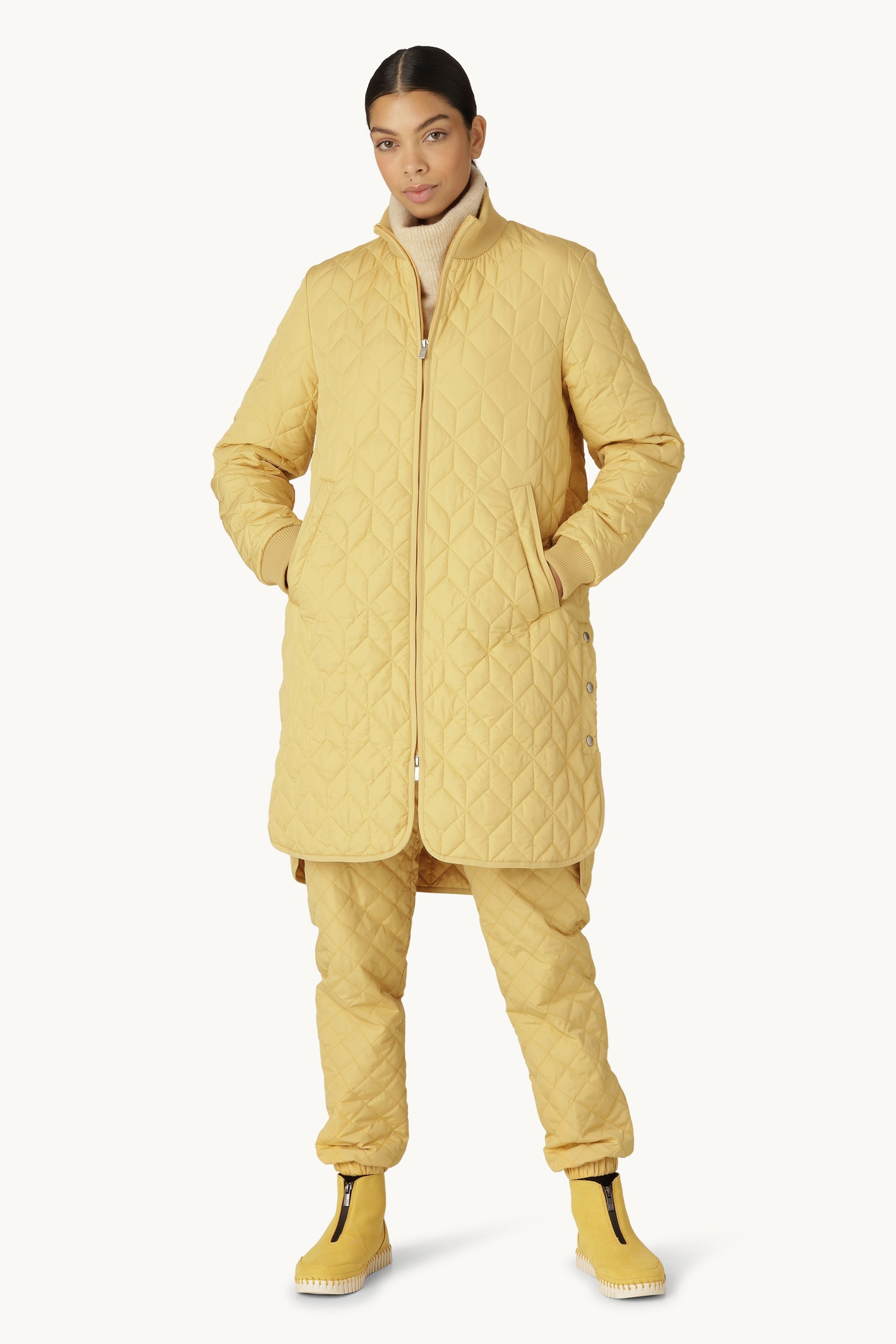 Lång Quiltad Jacka - Marigold