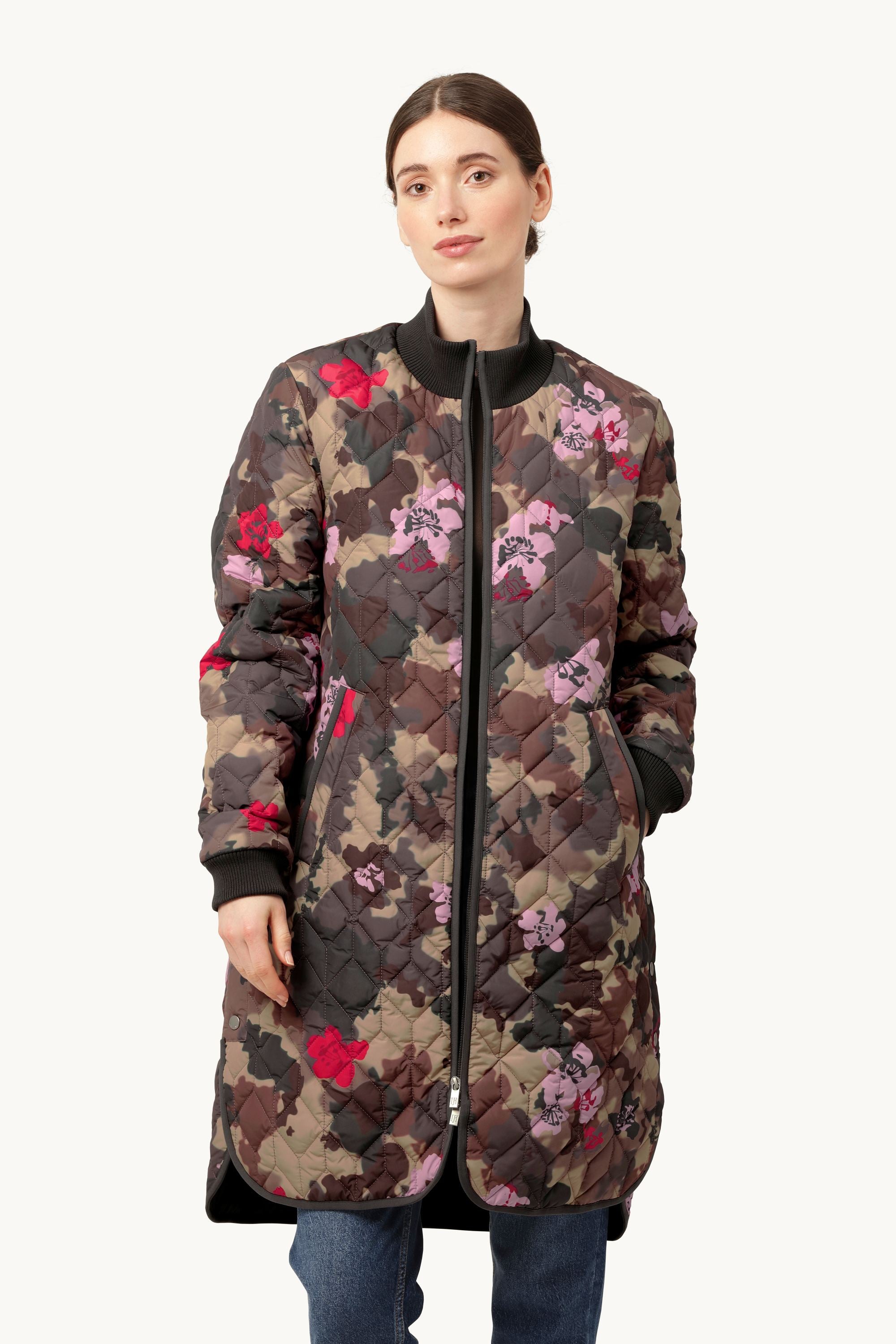 Long Quilt Jacket - Floral Camo