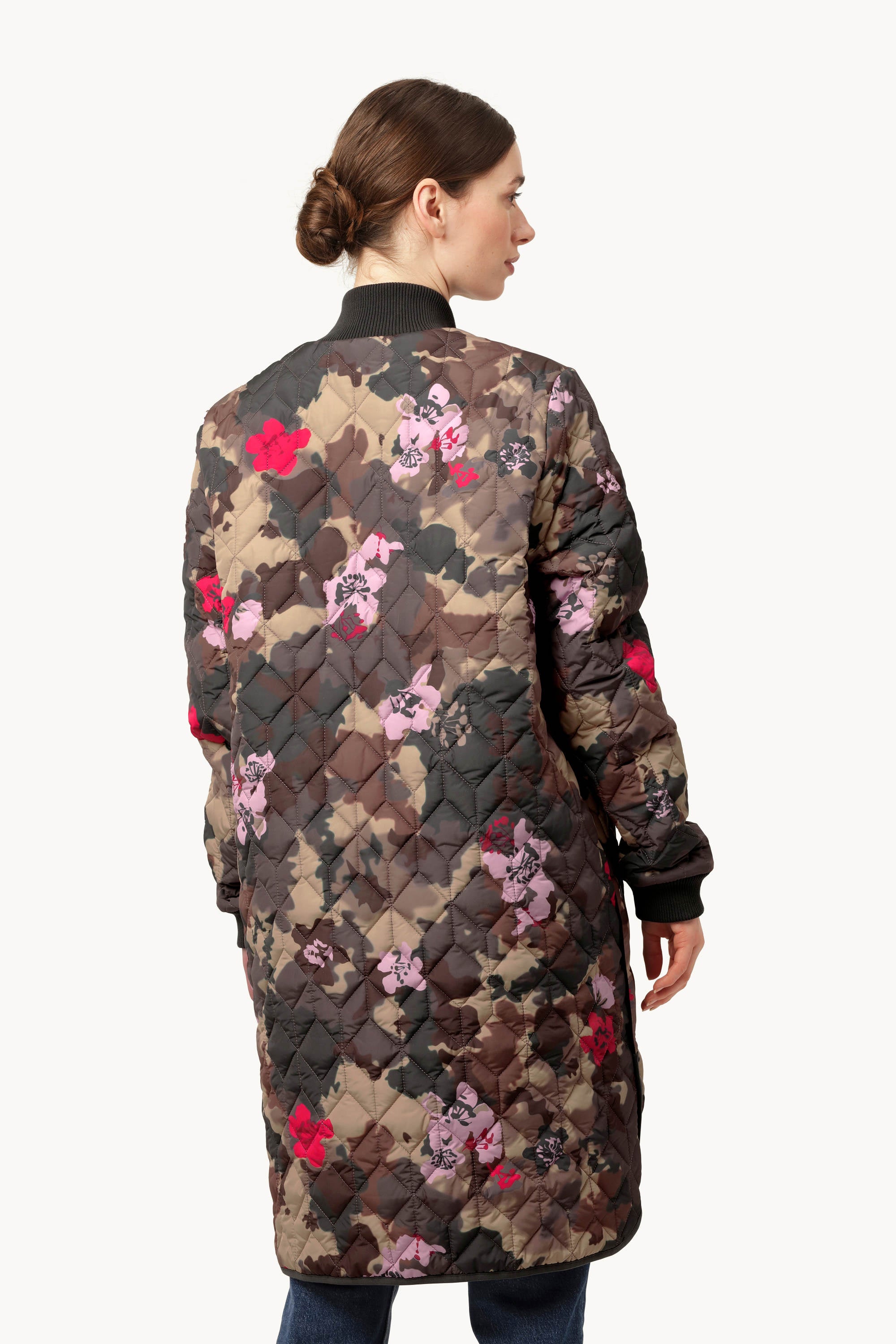 Long Quilt Jacket - Floral Camo