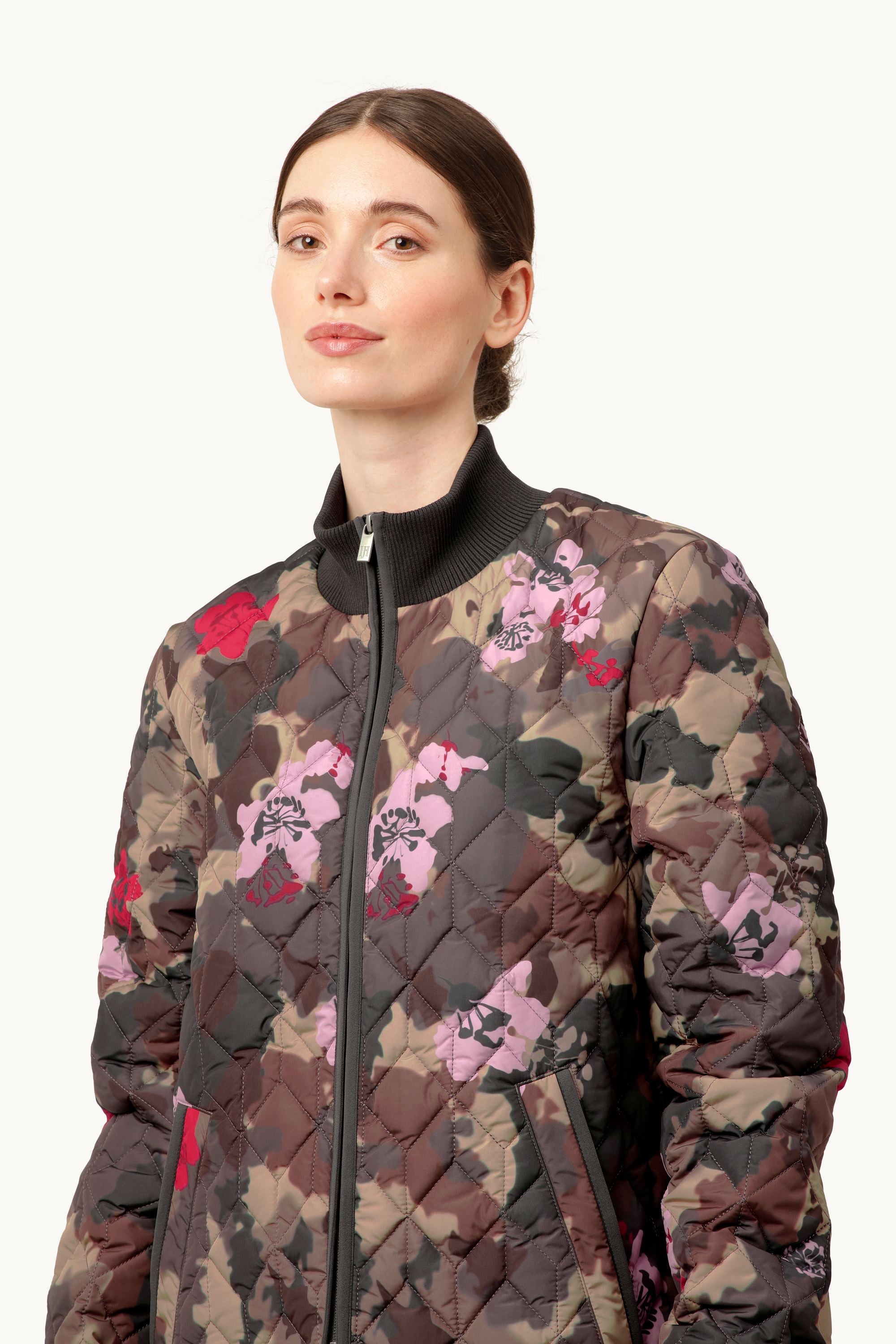 Long Quilt Jacket - Floral Camo