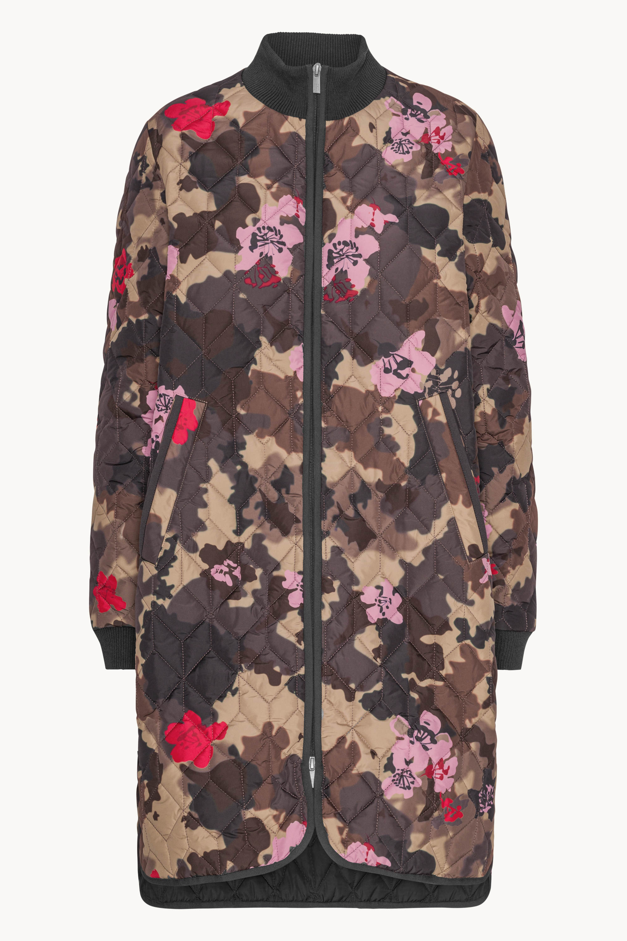 Long Quilt Jacket - Floral Camo