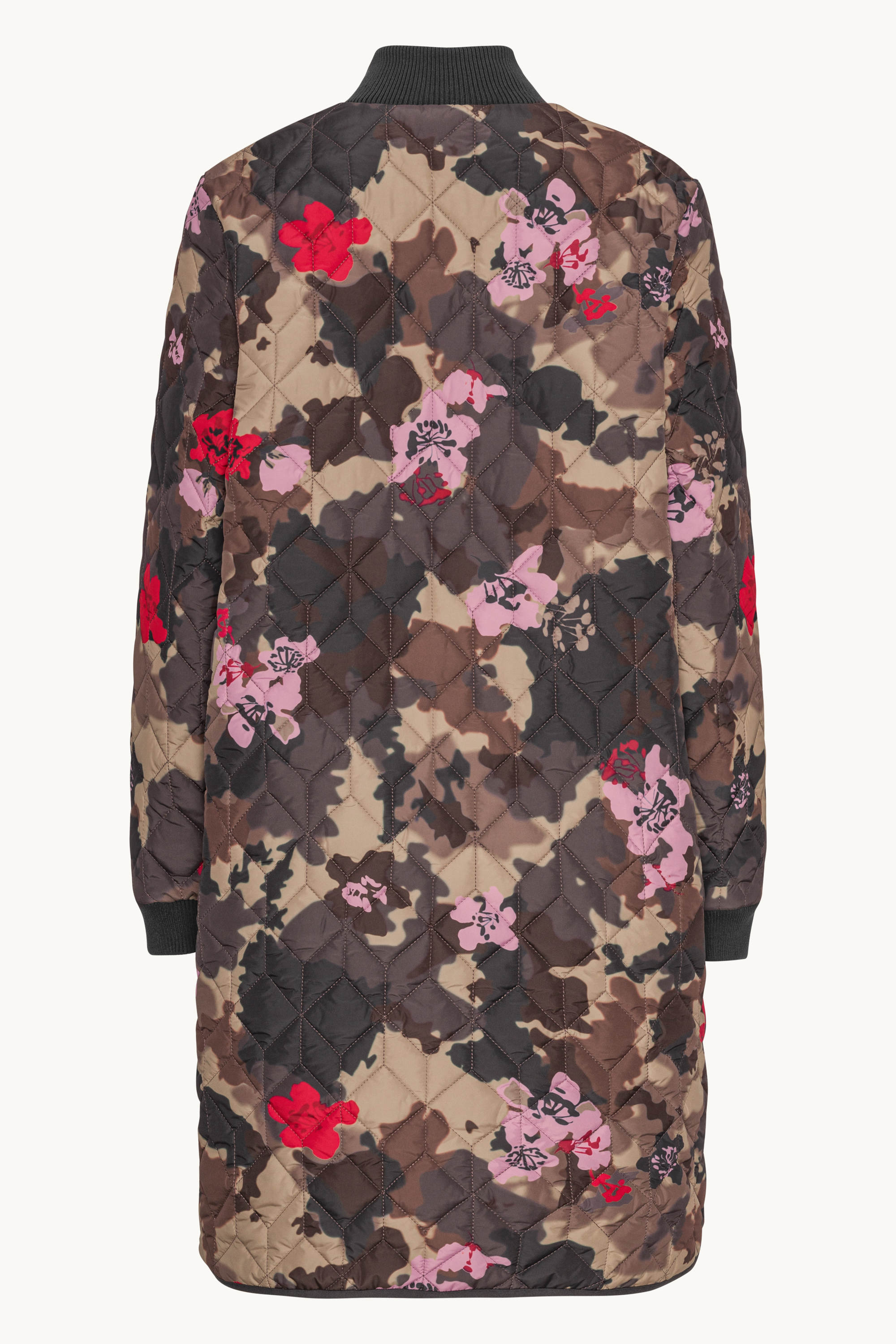 Long Quilt Jacket - Floral Camo