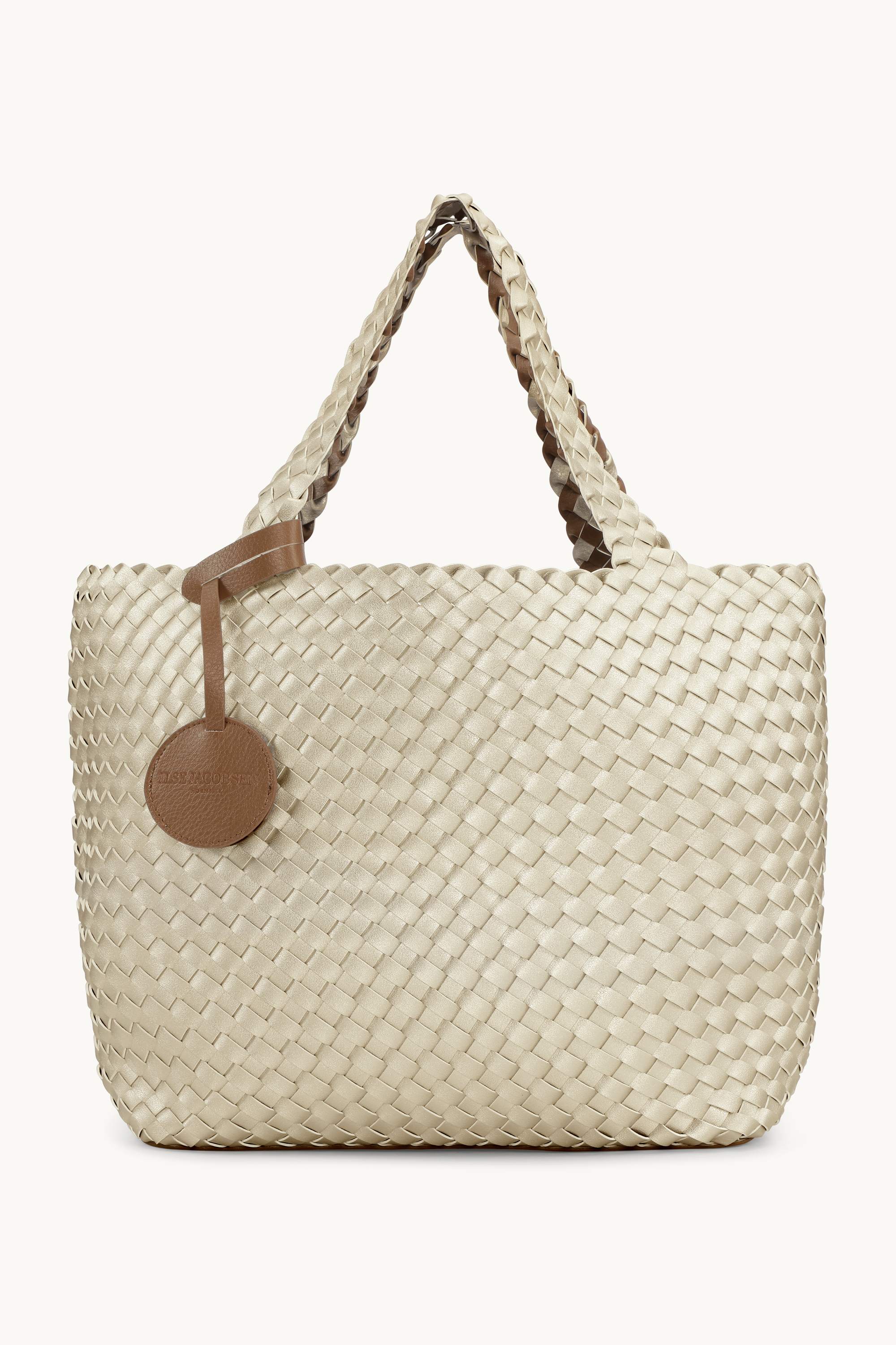 Tote Bag Flätad - Goldy Sand Dollar Metallic