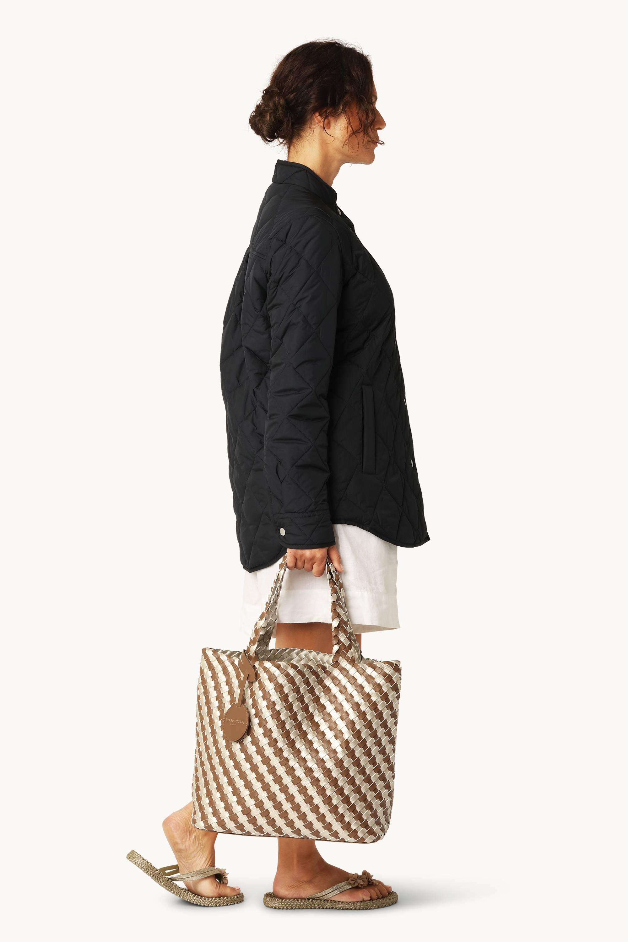 Tote Bag Flätad - Goldy Sand Dollar Metallic