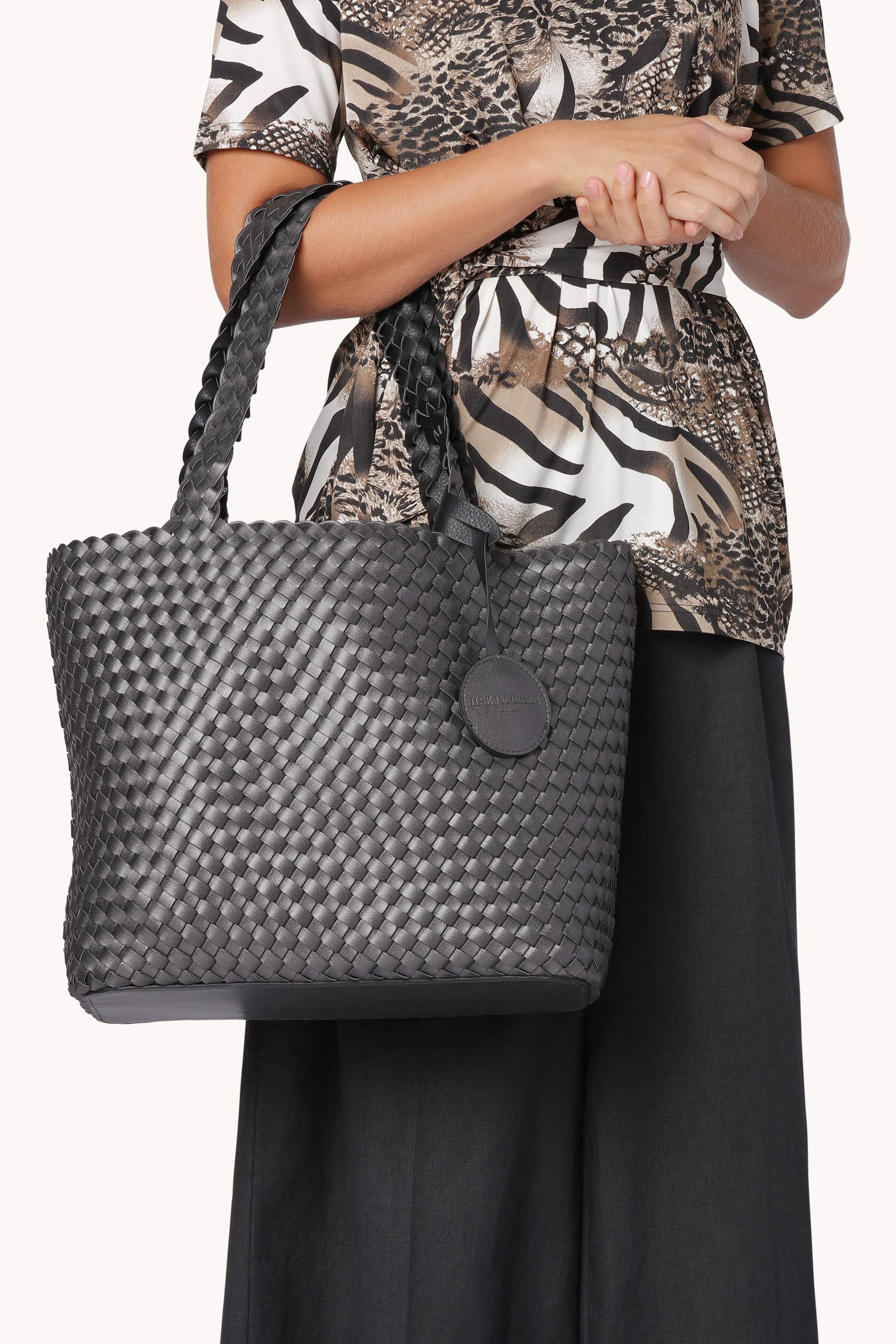Tote Bag Flätad - Black Gun metal