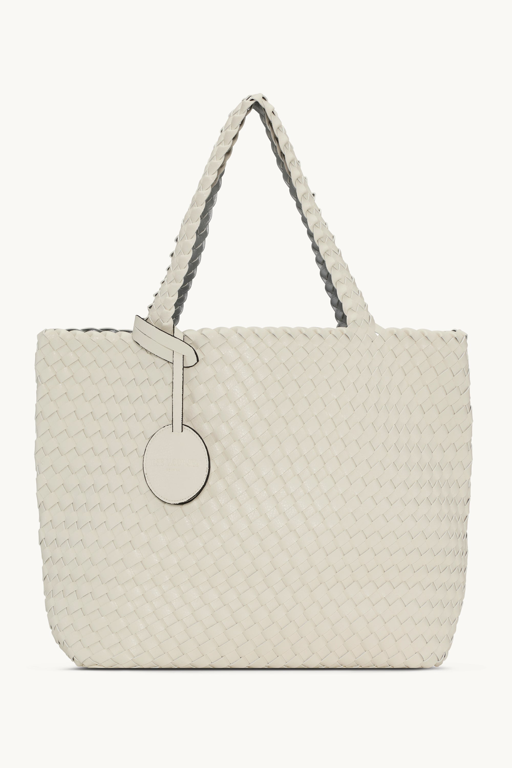 Tote Bag Flätad - Egg White Silver