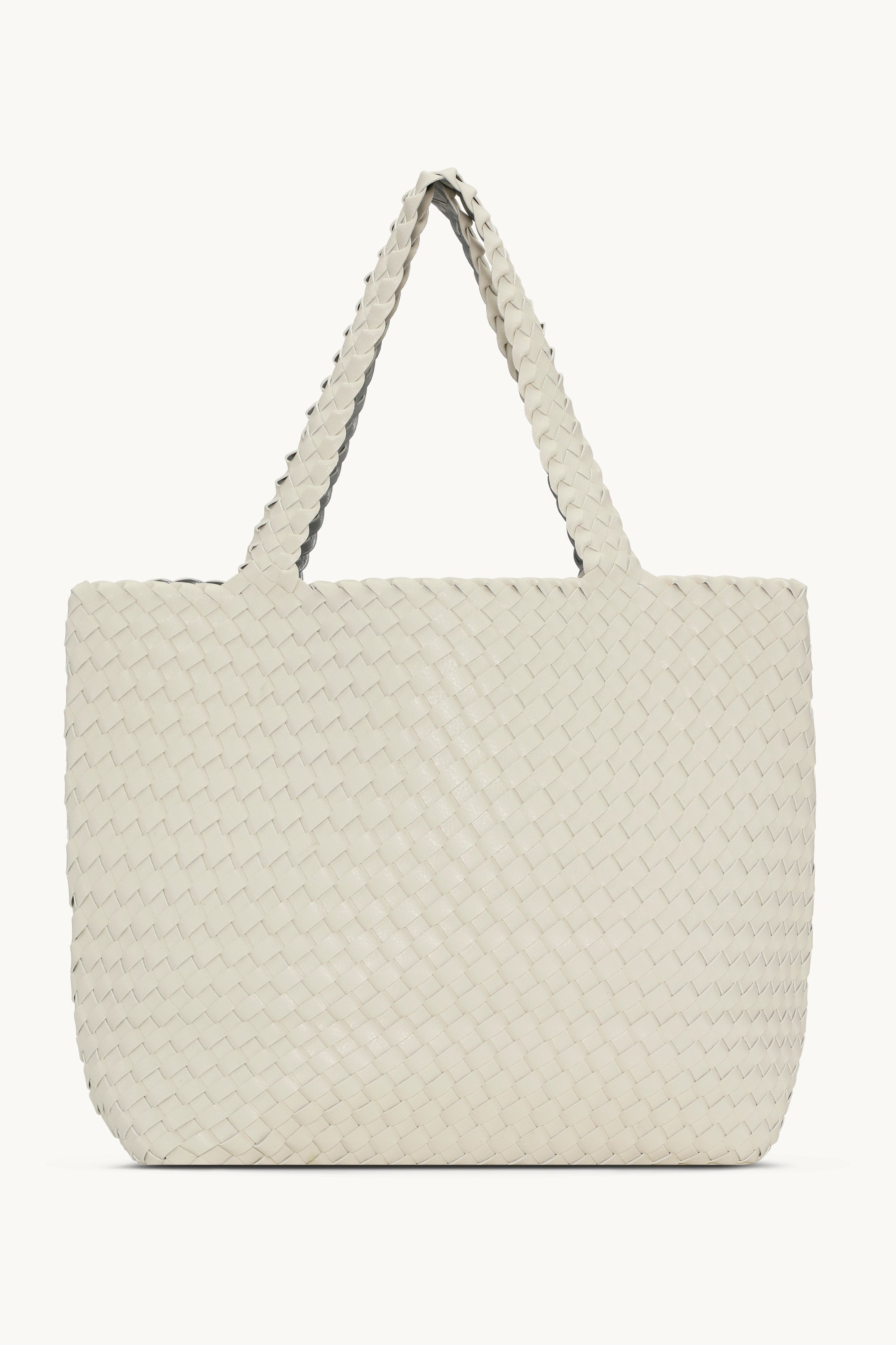 Tote Bag Flätad - Egg White Silver