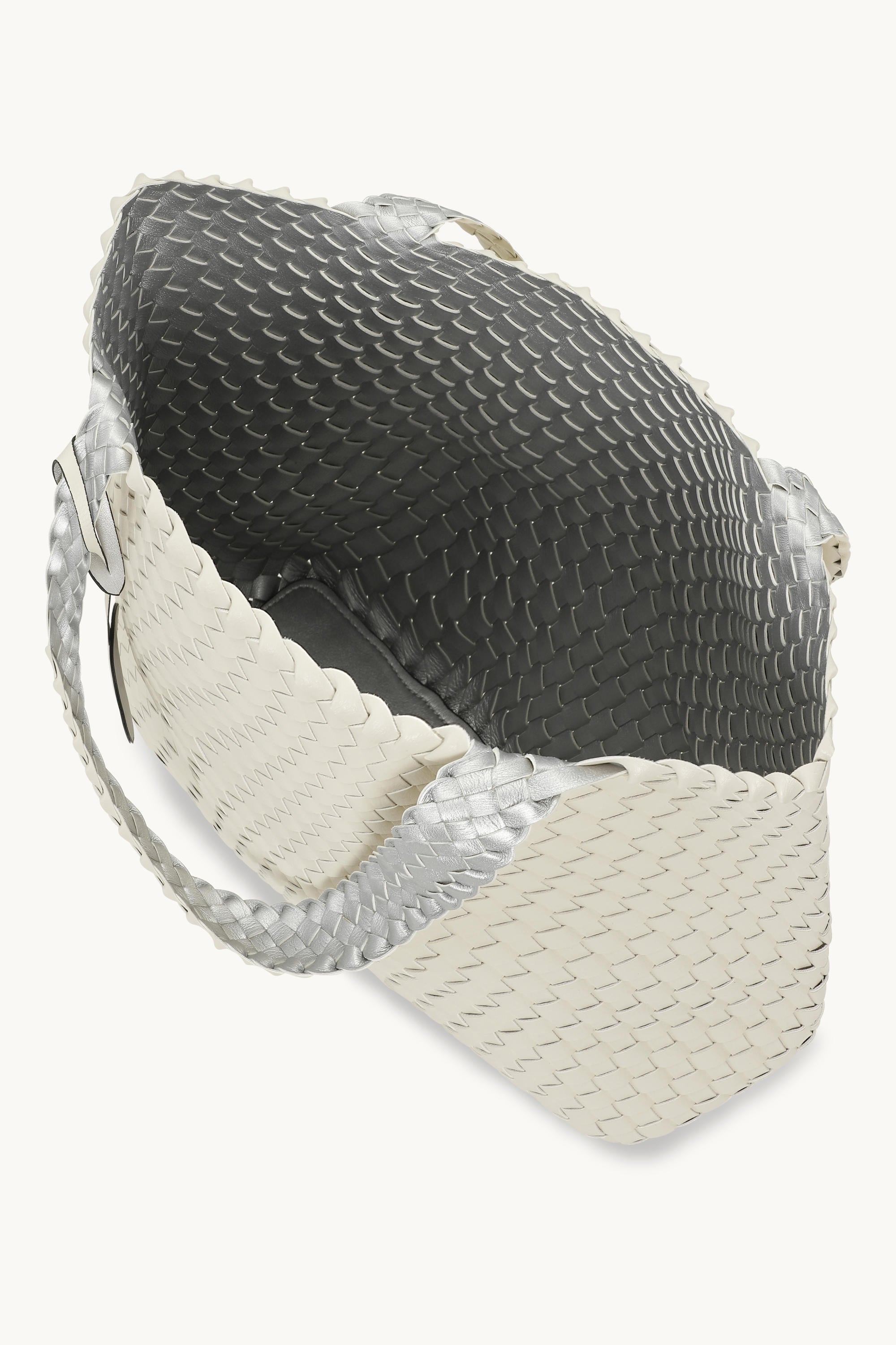 Tote Bag Flätad - Egg White Silver