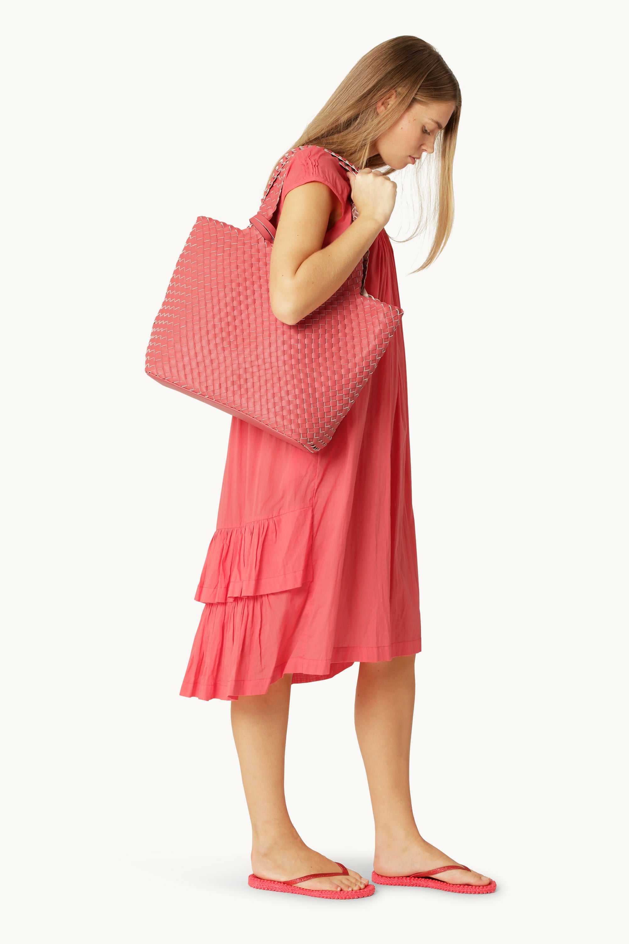 Tote Bag Flätad - Durbarry Metallic Rose