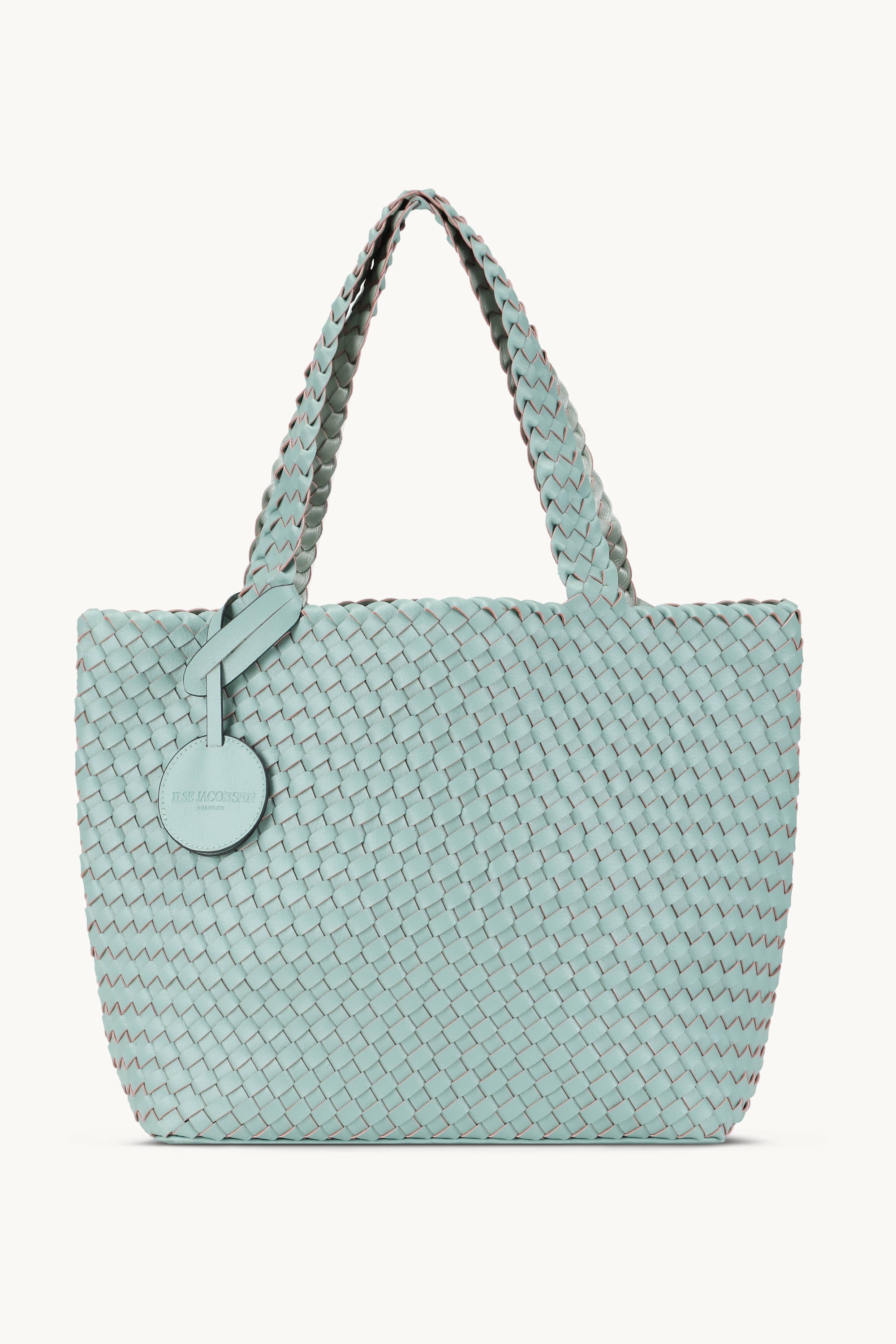Tote Bag Flätad - Beach Glass Metallic Mint