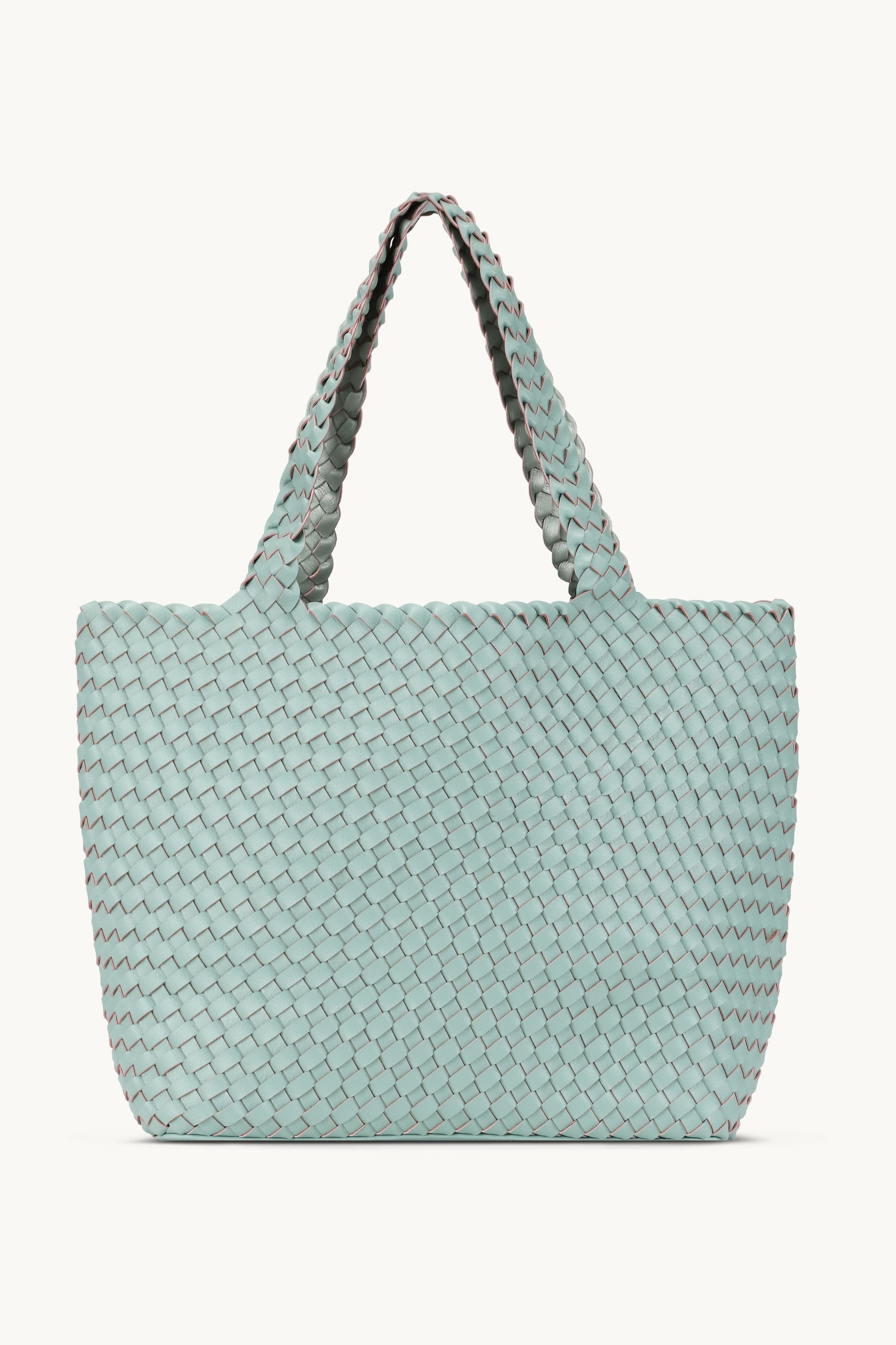 Tote Bag Flätad - Beach Glass Metallic Mint