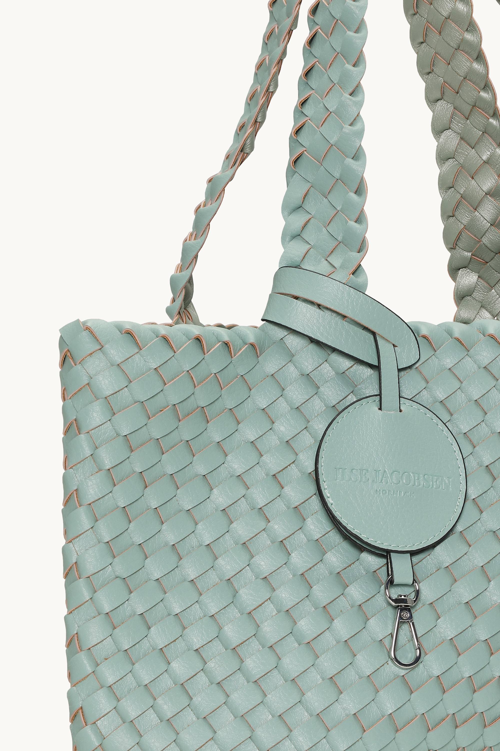 Tote Bag Flätad - Beach Glass Metallic Mint
