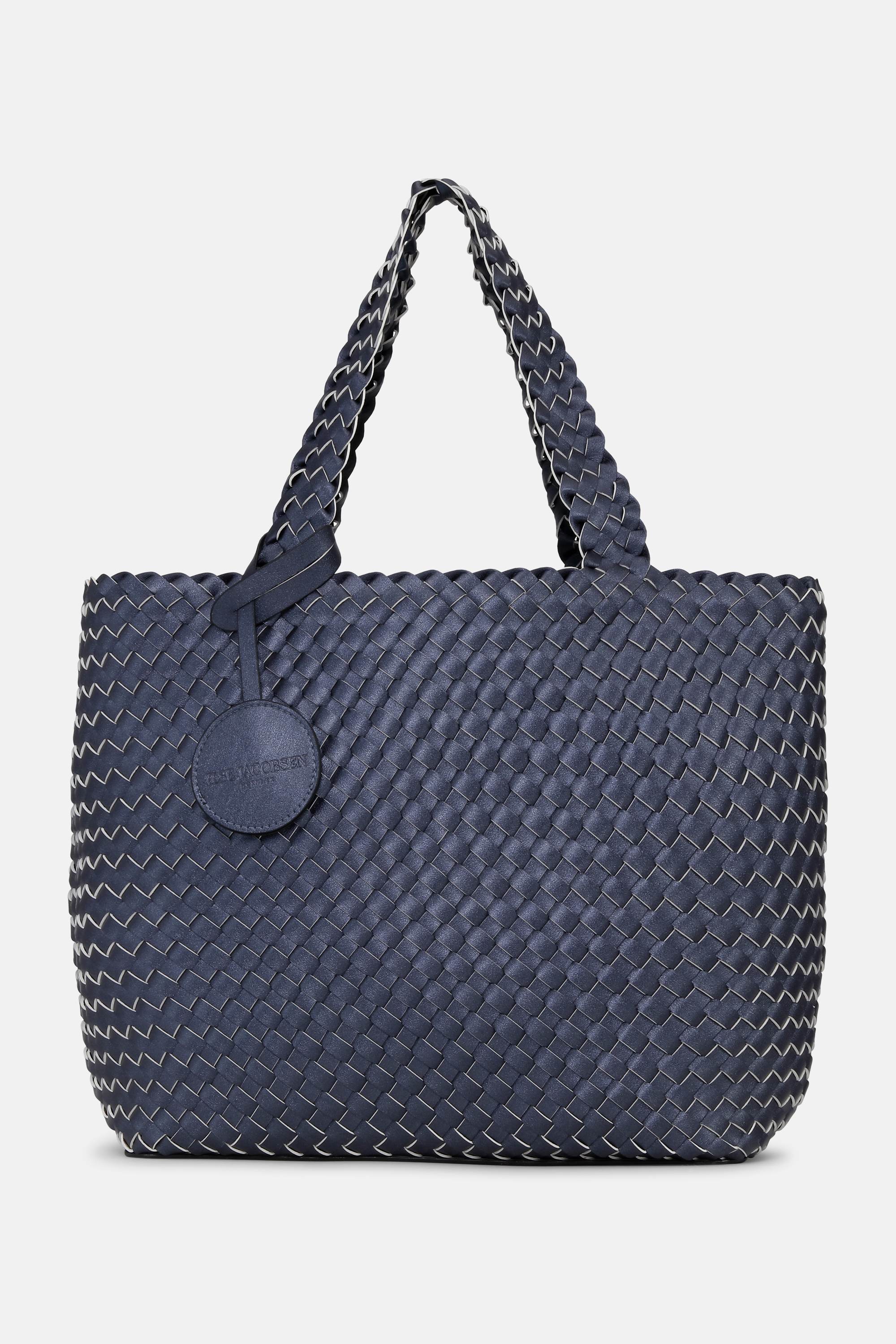 Houndstooth Braided Shopper - Ombre Blue light Sand