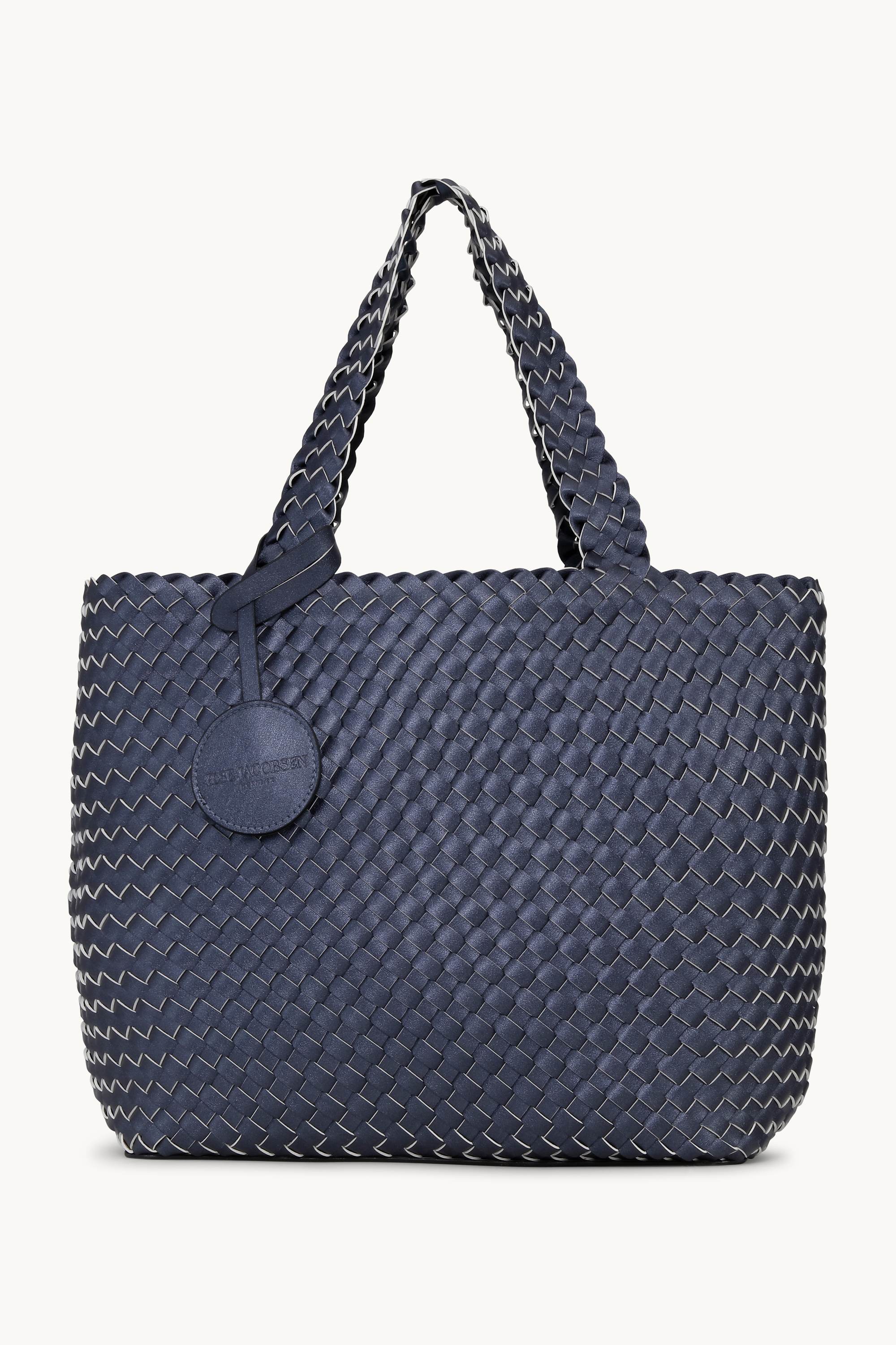 Houndstooth Braided Shopper - Ombre Blue light Sand