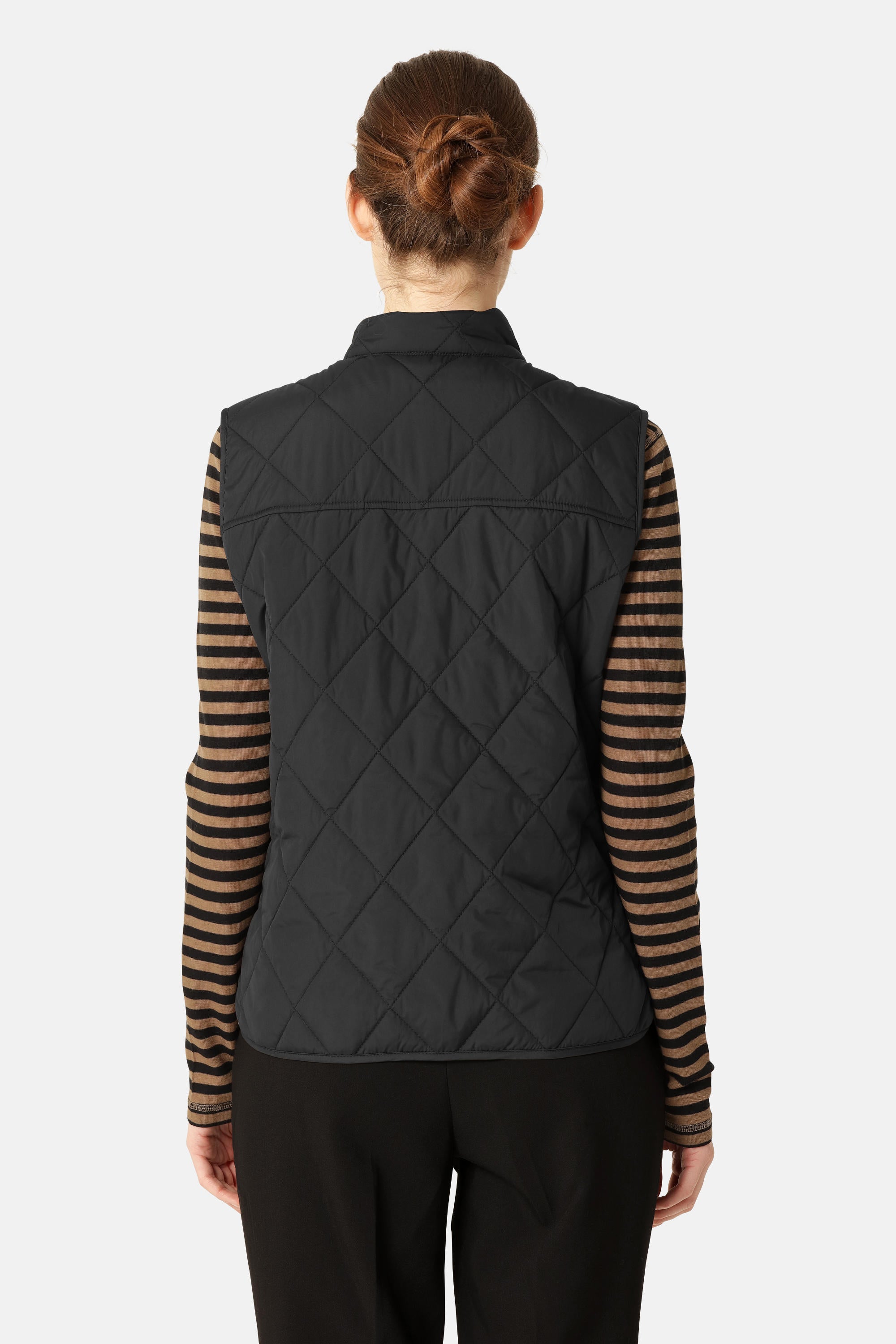 Quilted Short Vest - Black
