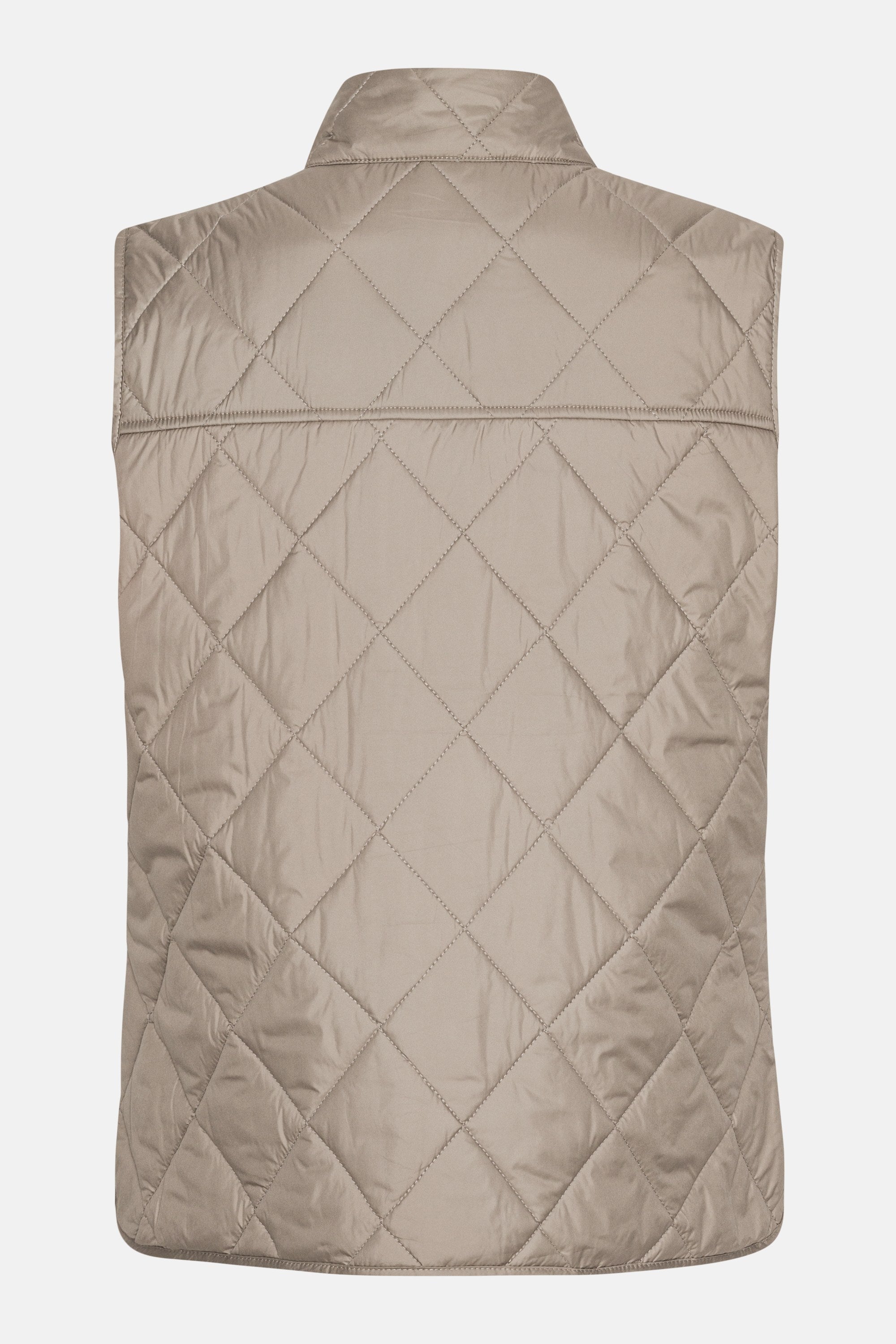 Quilted Short Vest - Greige