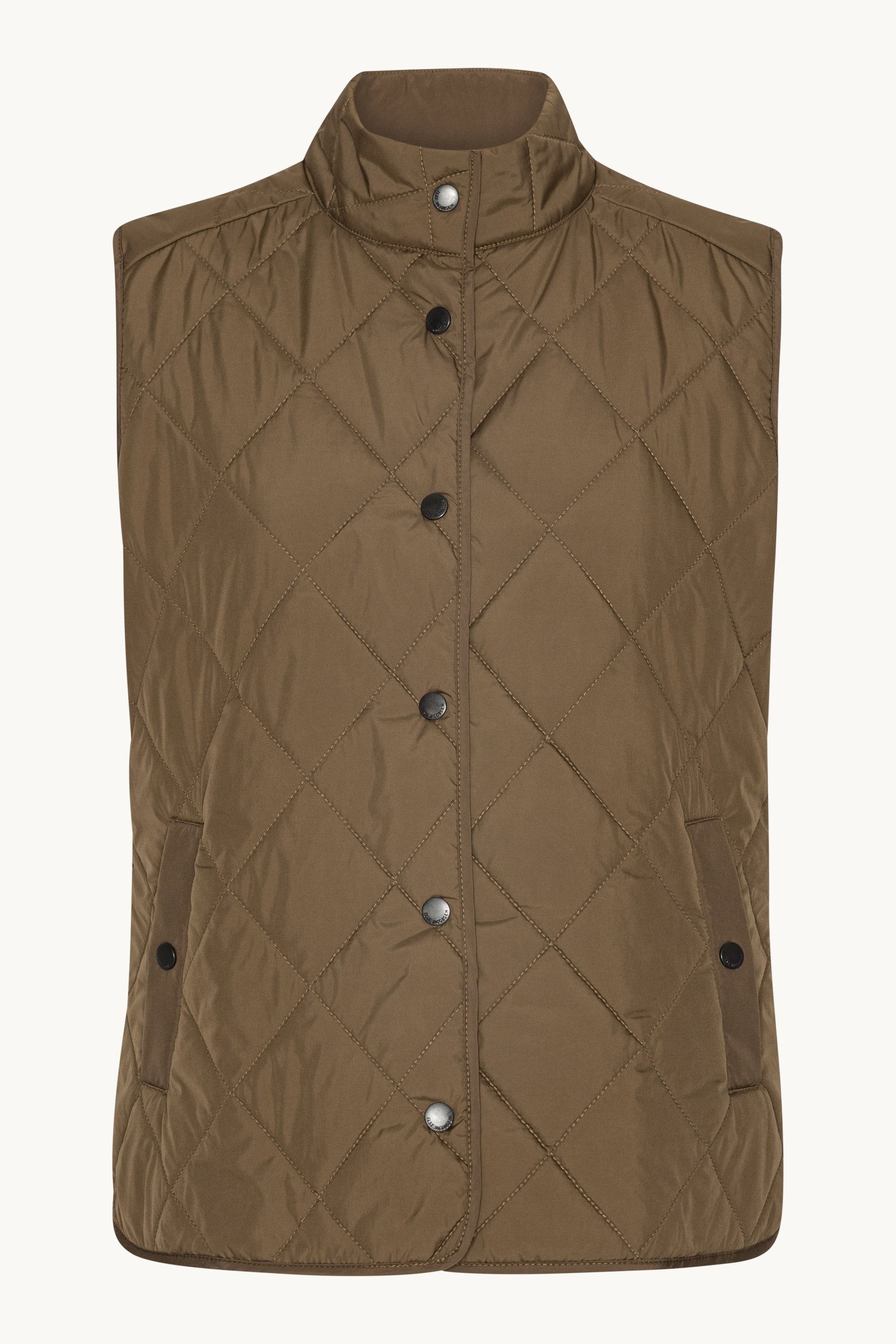 Quilted Short Vest - Nut
