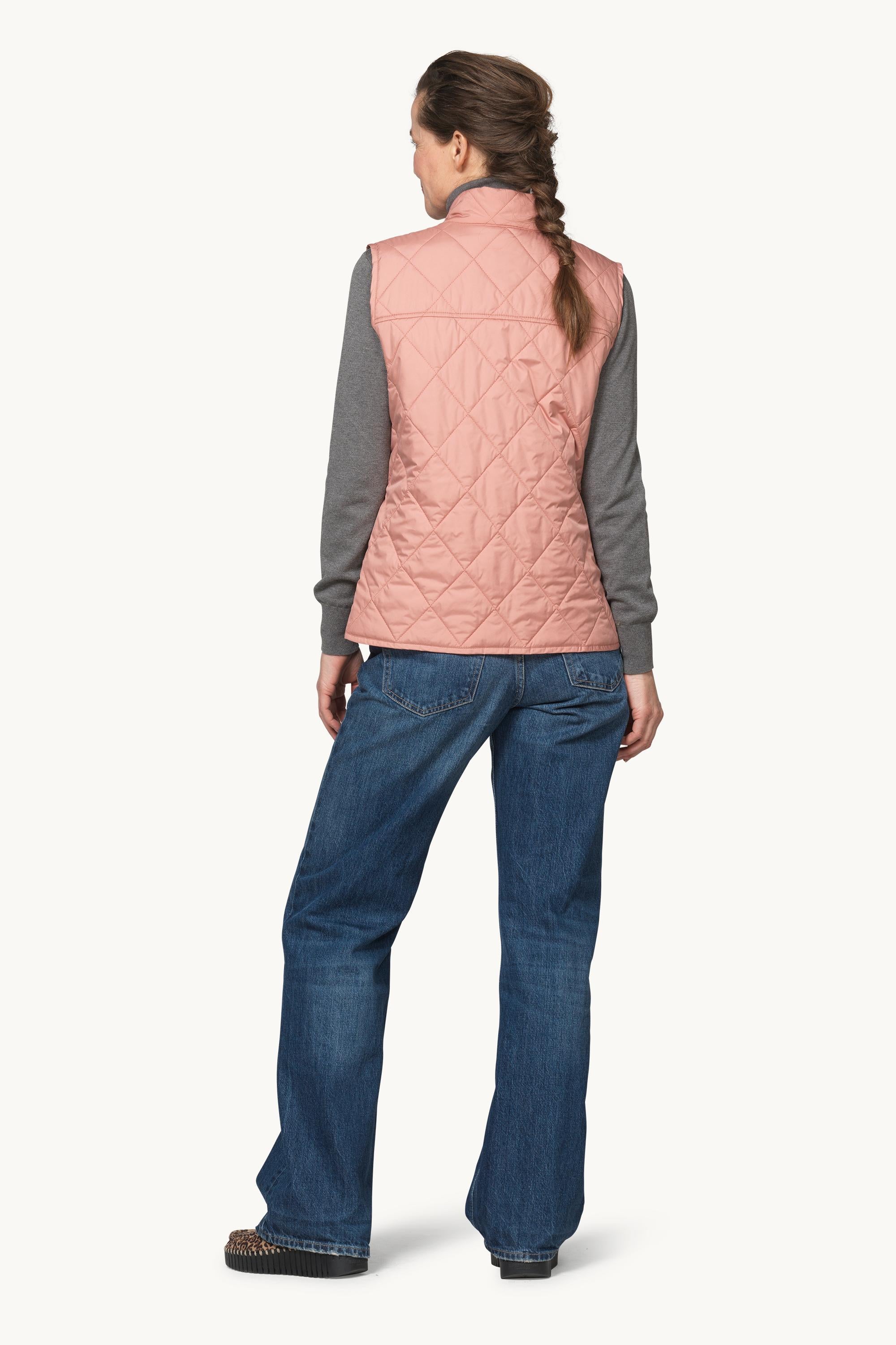 Quilted Short Vest - Ash Rose