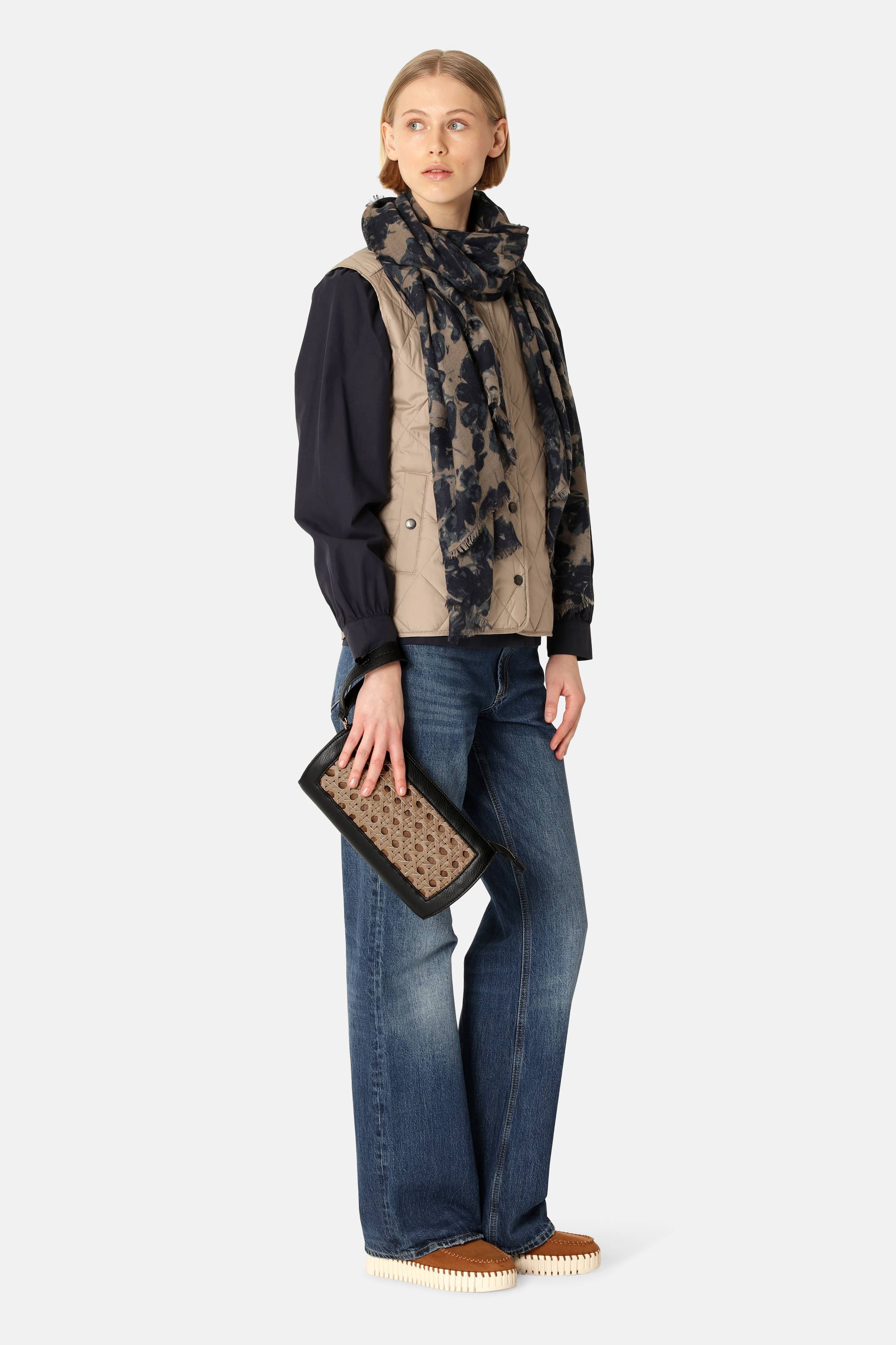 Braided Clutch - Mocca Black