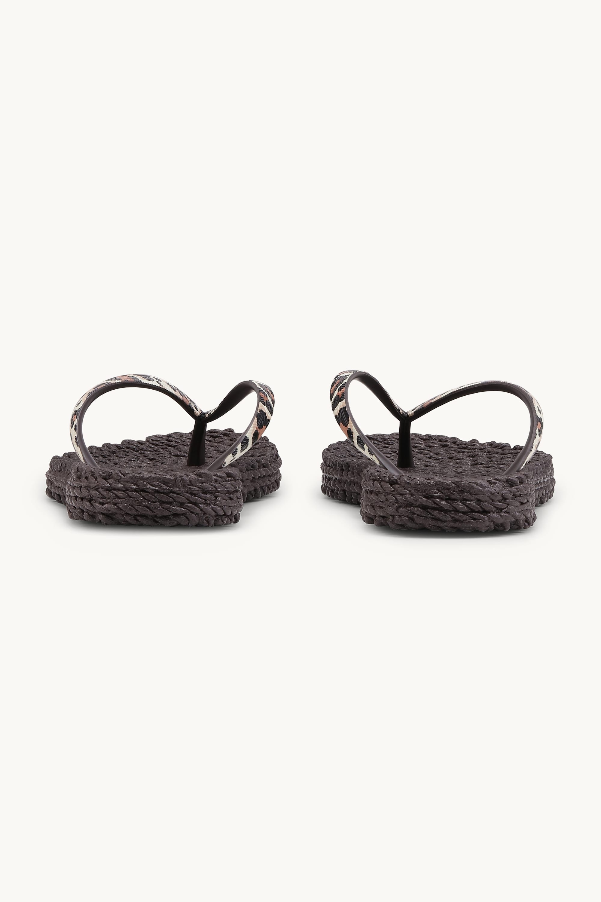 Flip Flops With Print - Brown Panthera Print