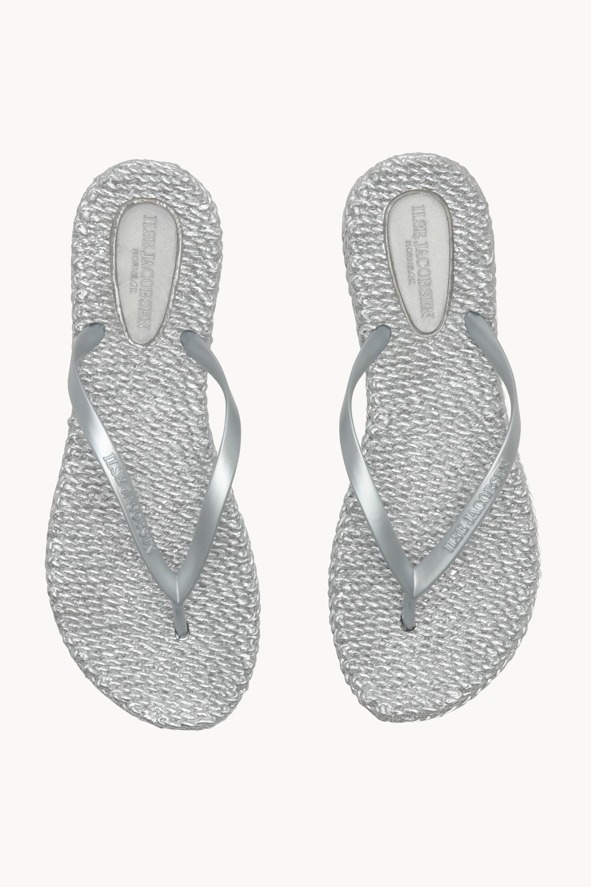 Flip Flops With Logo - Silver