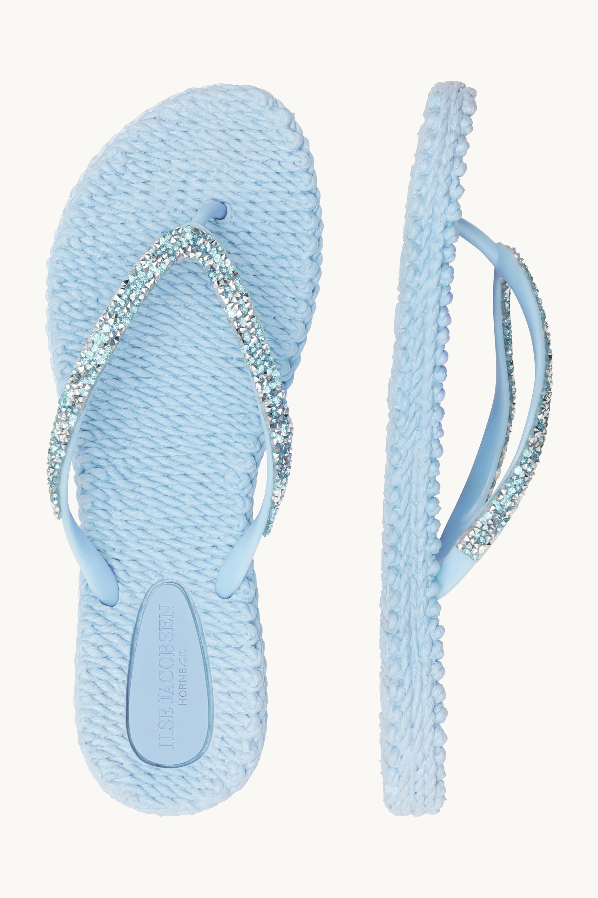 Flip Flops With Rhinestones - Blue Bell