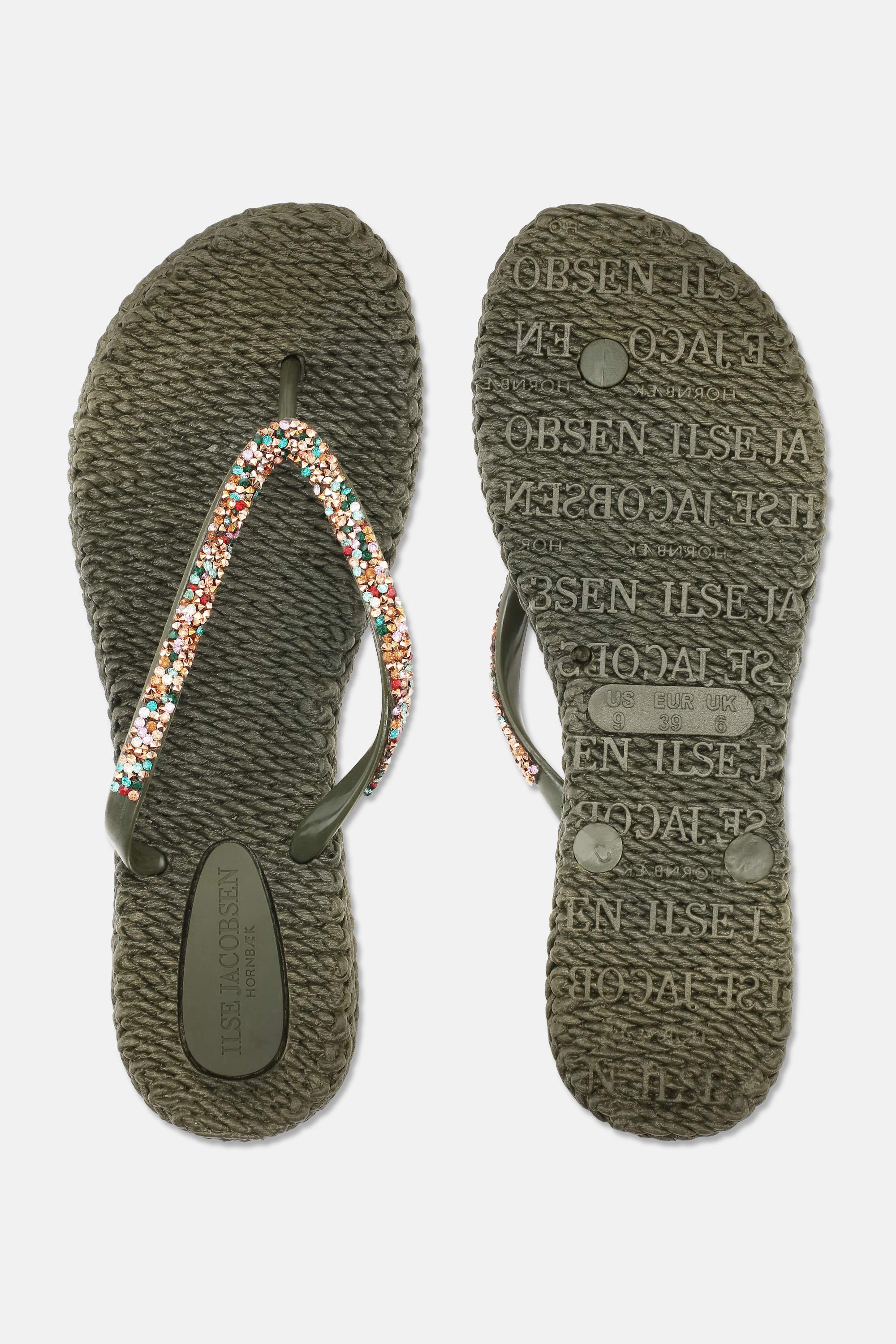 Flip Flops with Rhinestones - Army