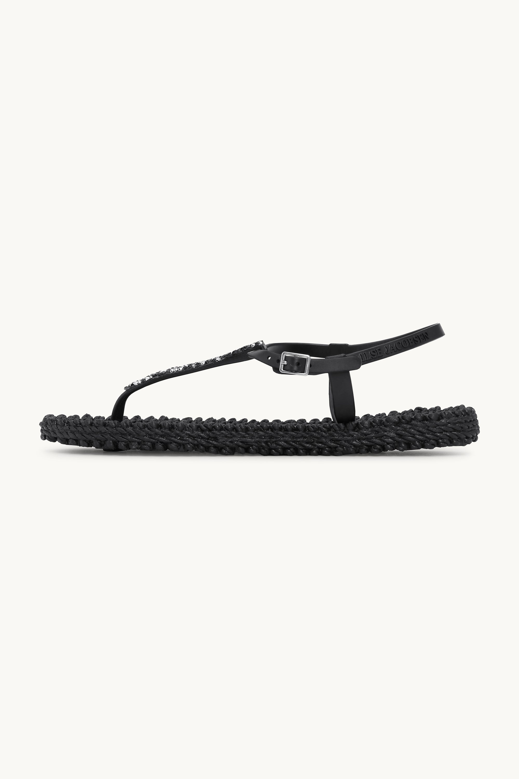 Flip Flops With Rhinestones - Black
