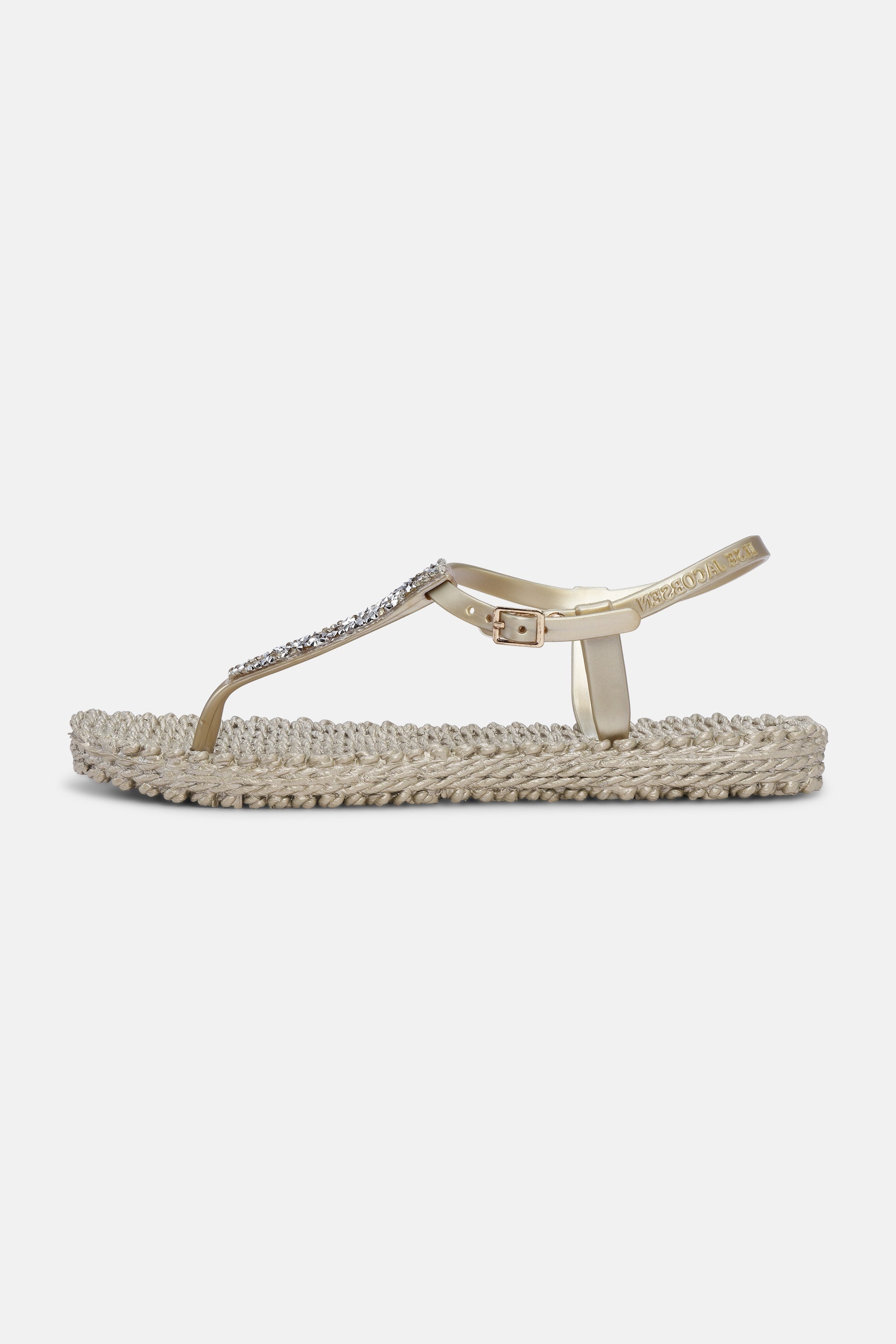 Flip Flops With Rhinestones - Platin