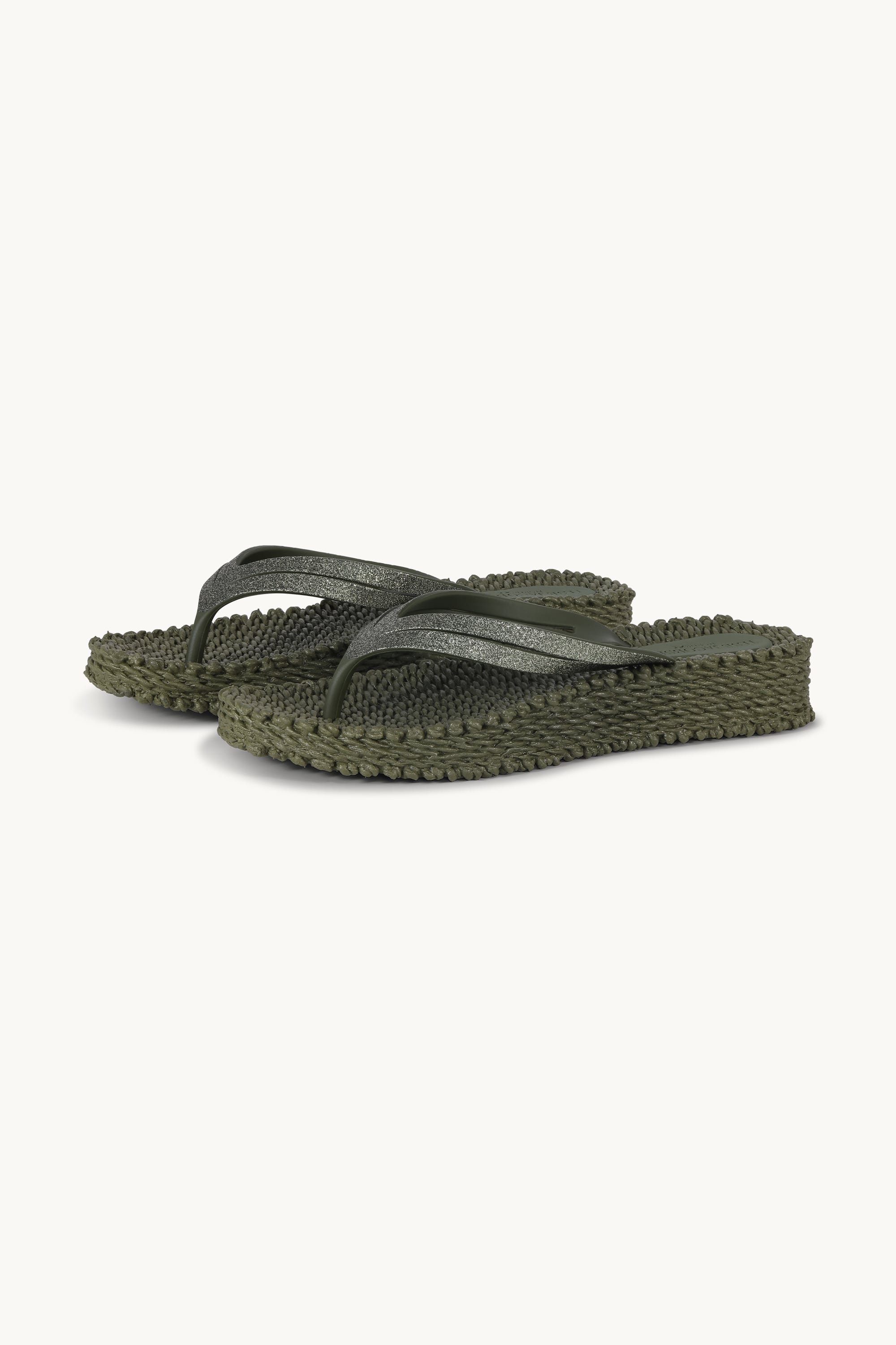 Platform Flip-flops Glitter - Army