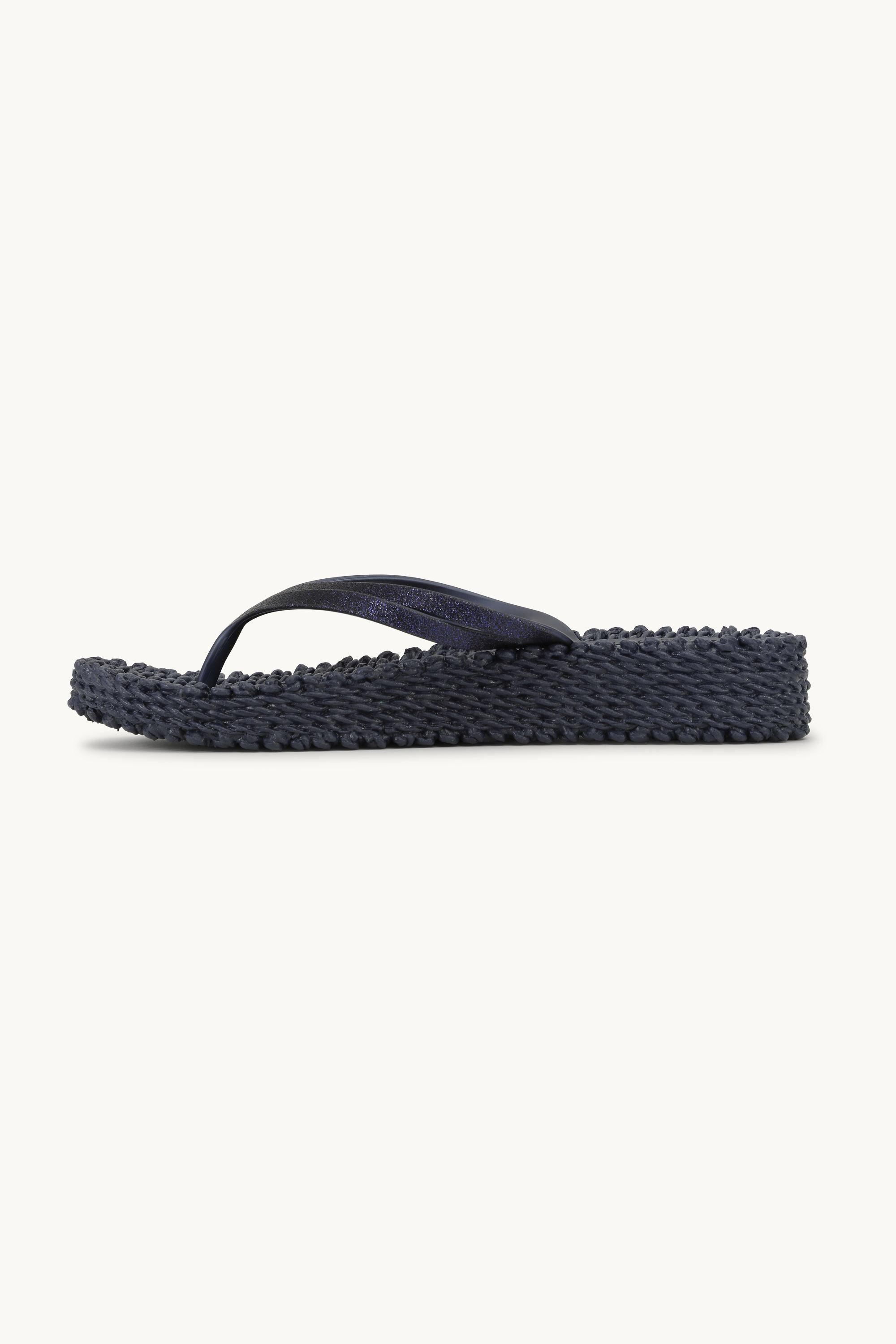 Platform Flip-flops Glitter - Indigo