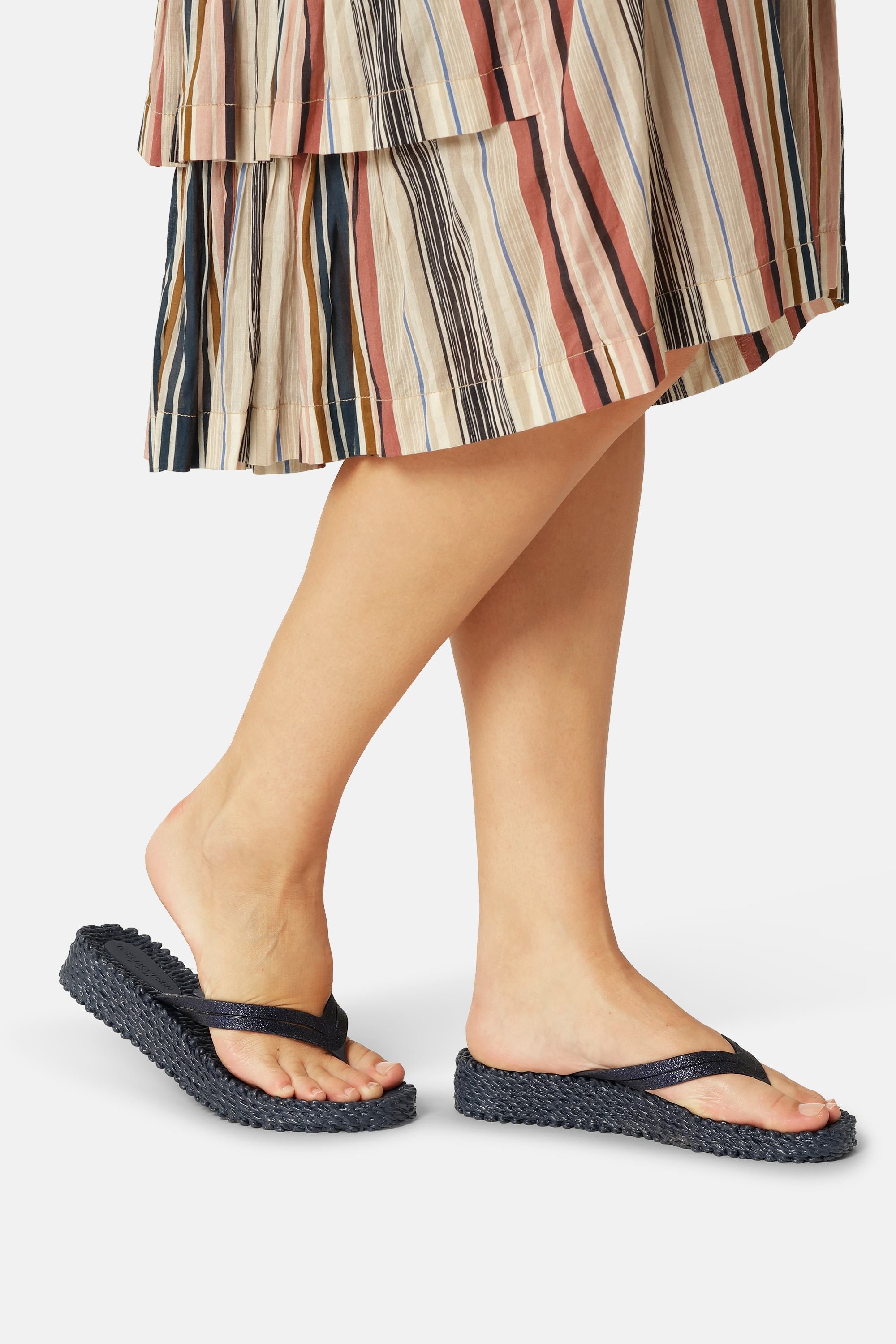 Platform Flip-flops Glitter - Indigo