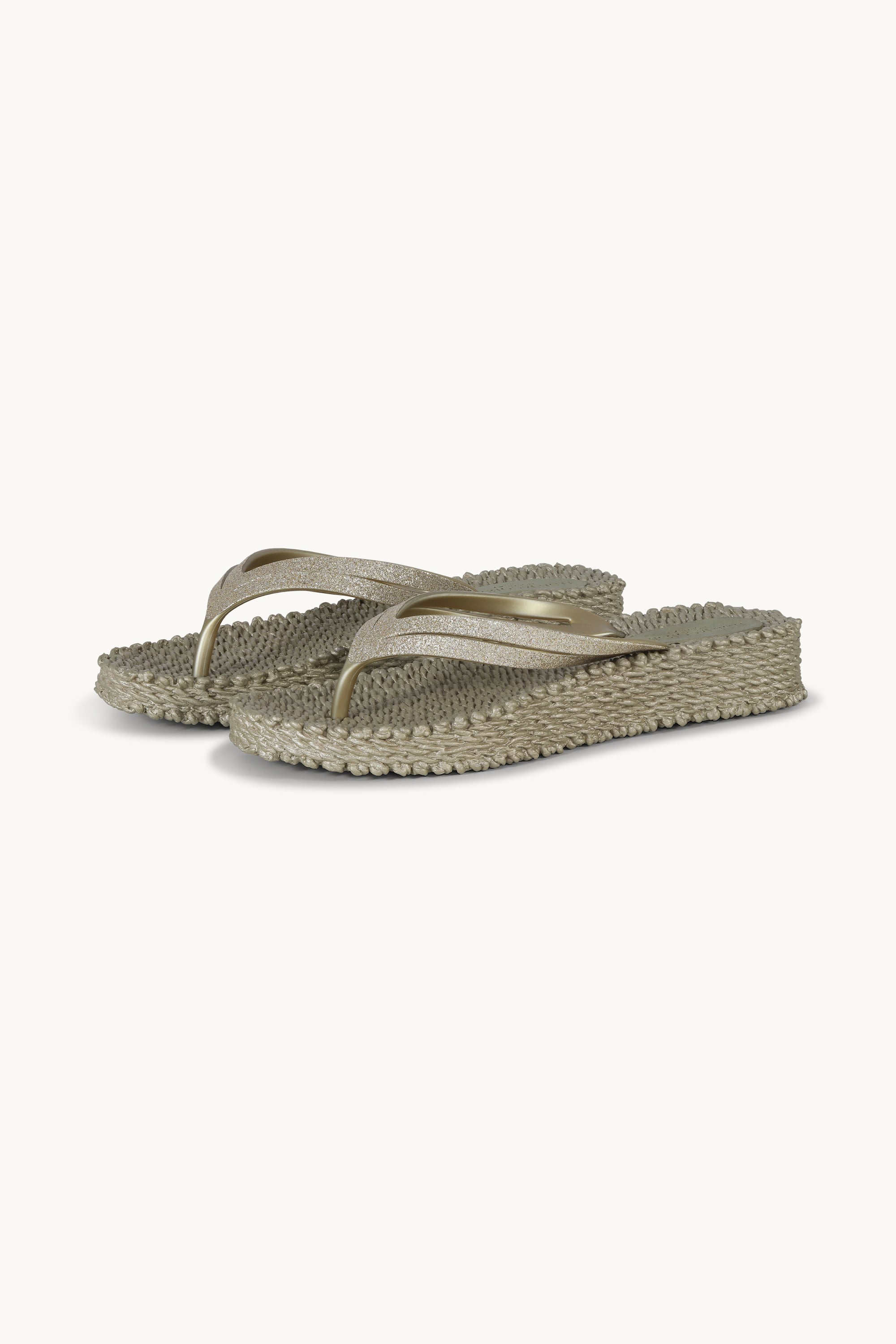 Platform Flip-flops Glitter - Platin