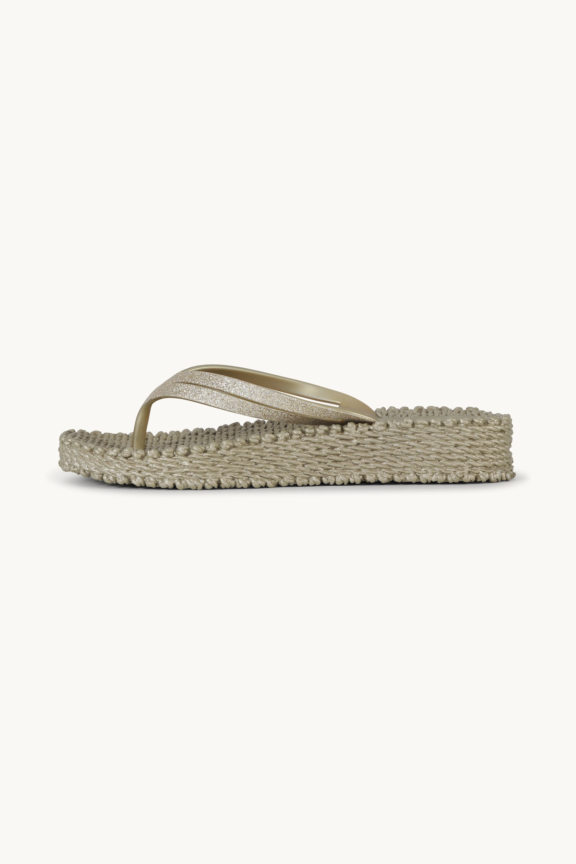 Platform Flip-flops Glitter - Platin