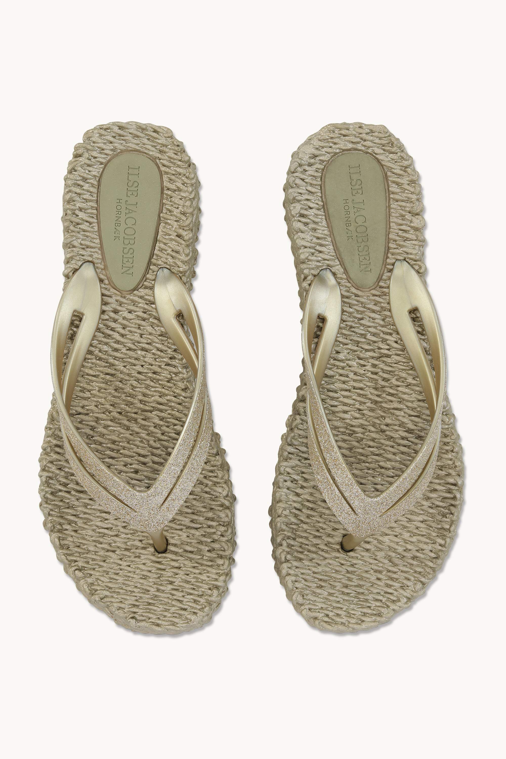Platform Flip-flops Glitter - Platin