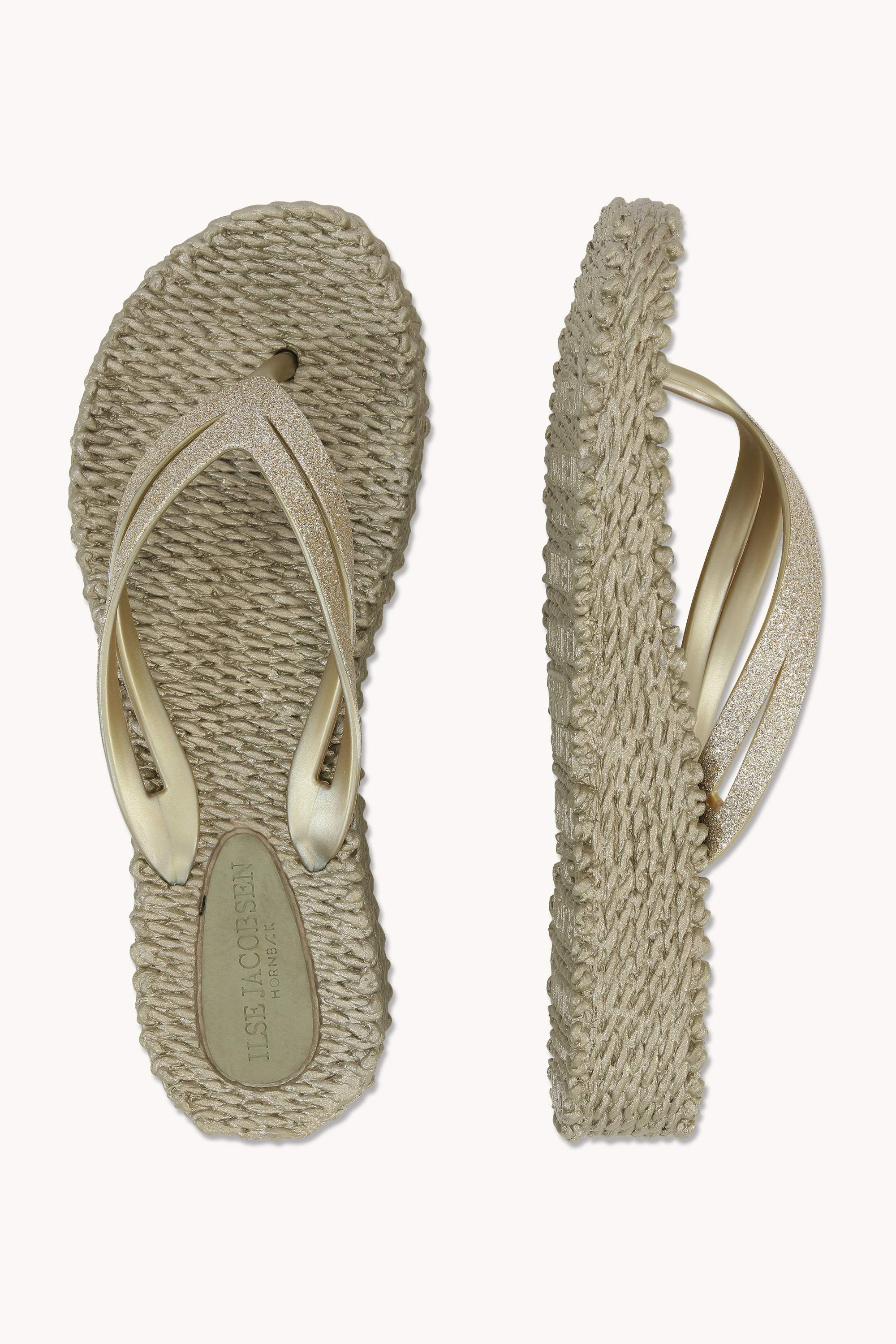 Platform Flip-flops Glitter - Platin